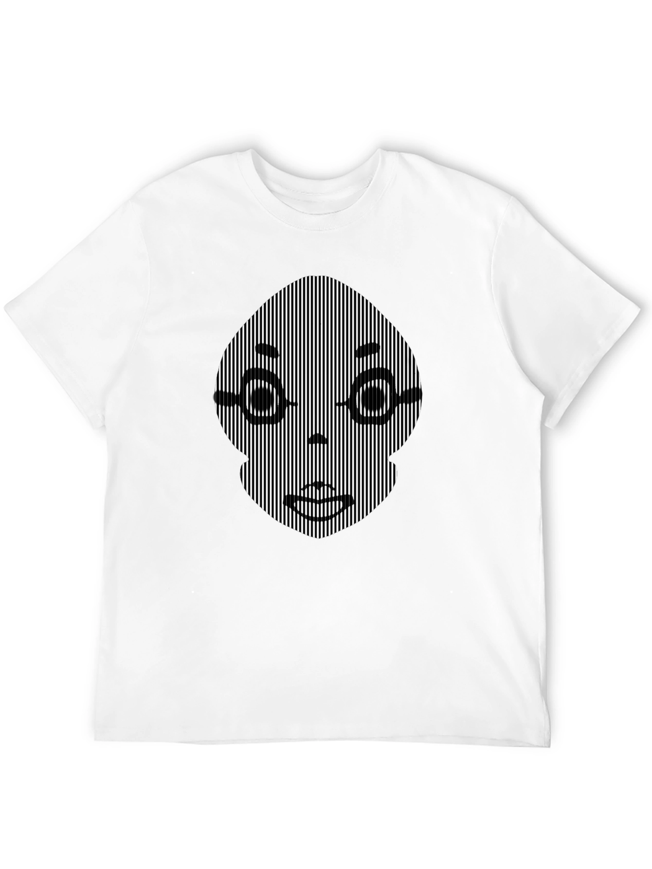 Camiseta Negra con Ilusión Óptica Facial