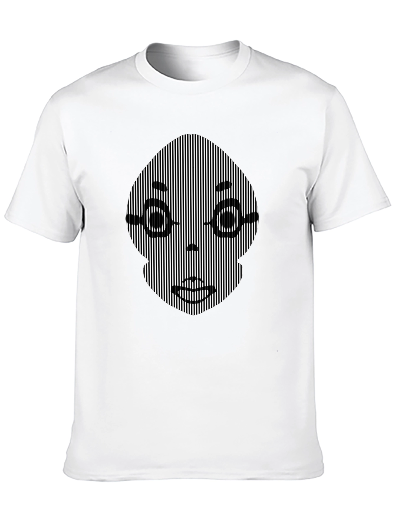 Camiseta Negra con Ilusión Óptica Facial