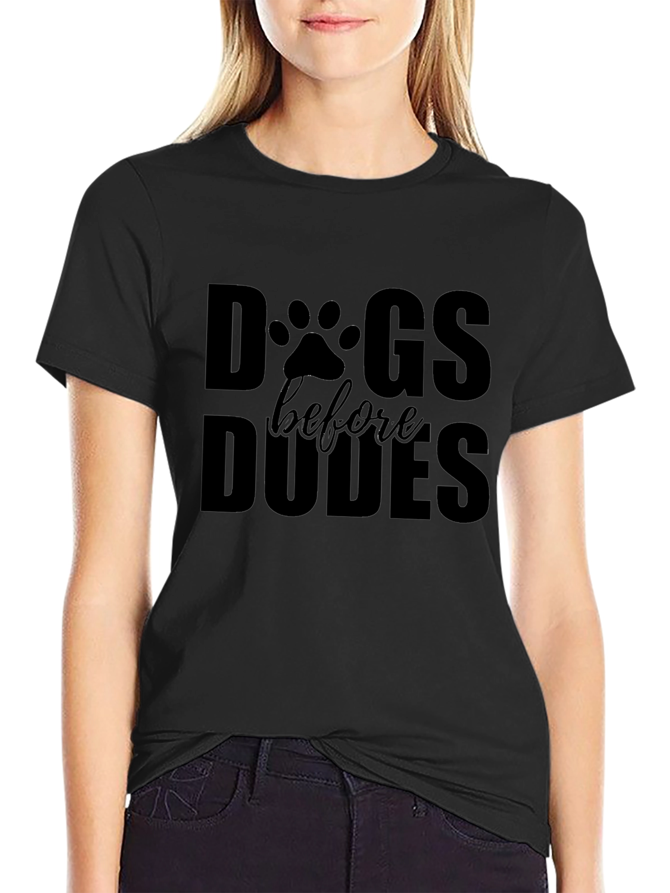 Camiseta Negra Dogs Before Dudes