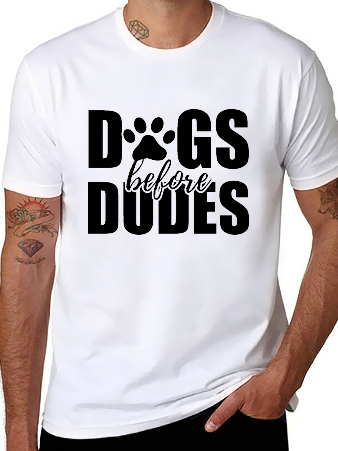 Camiseta Negra Dogs Before Dudes