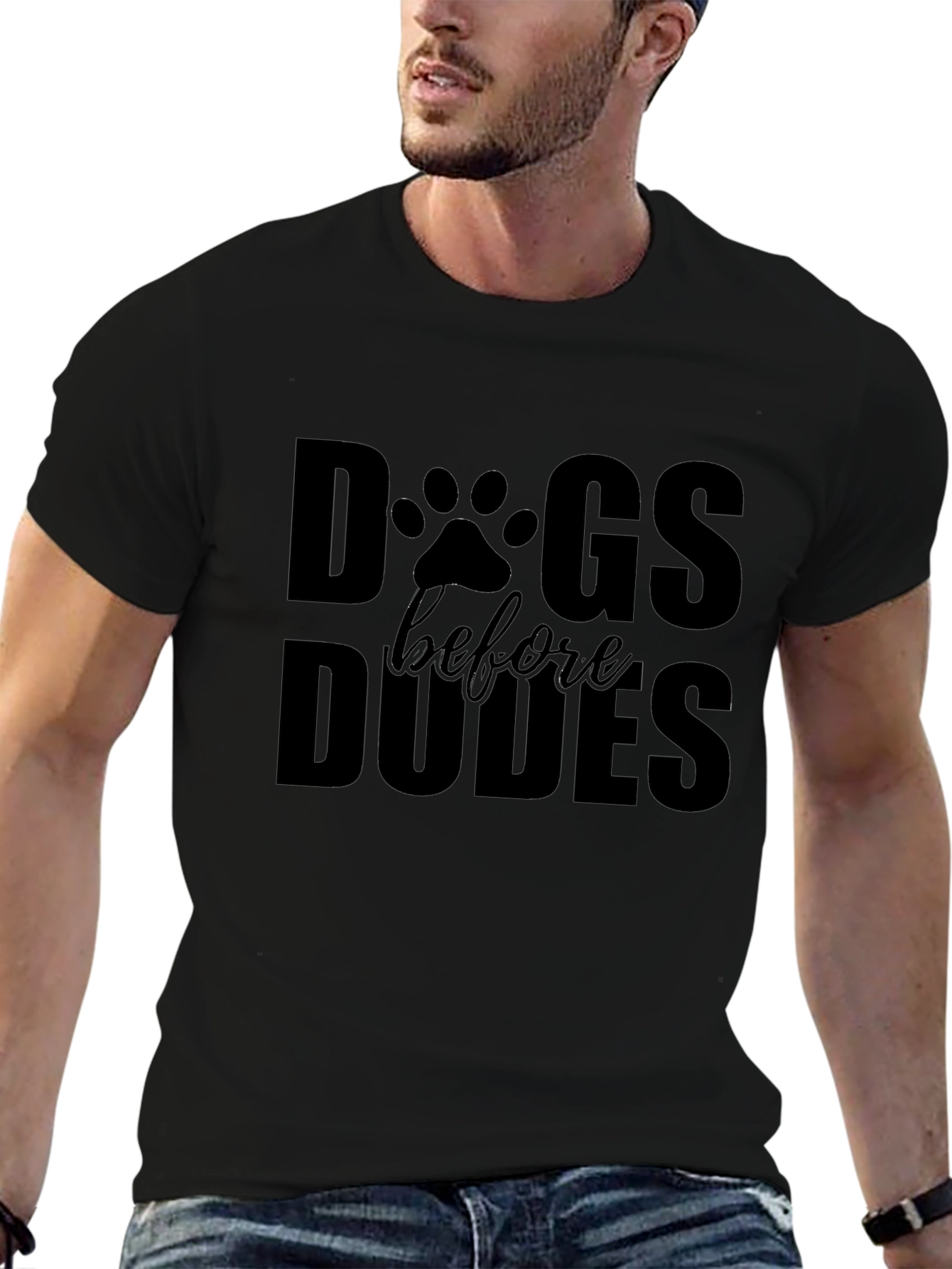 Camiseta Negra Dogs Before Dudes