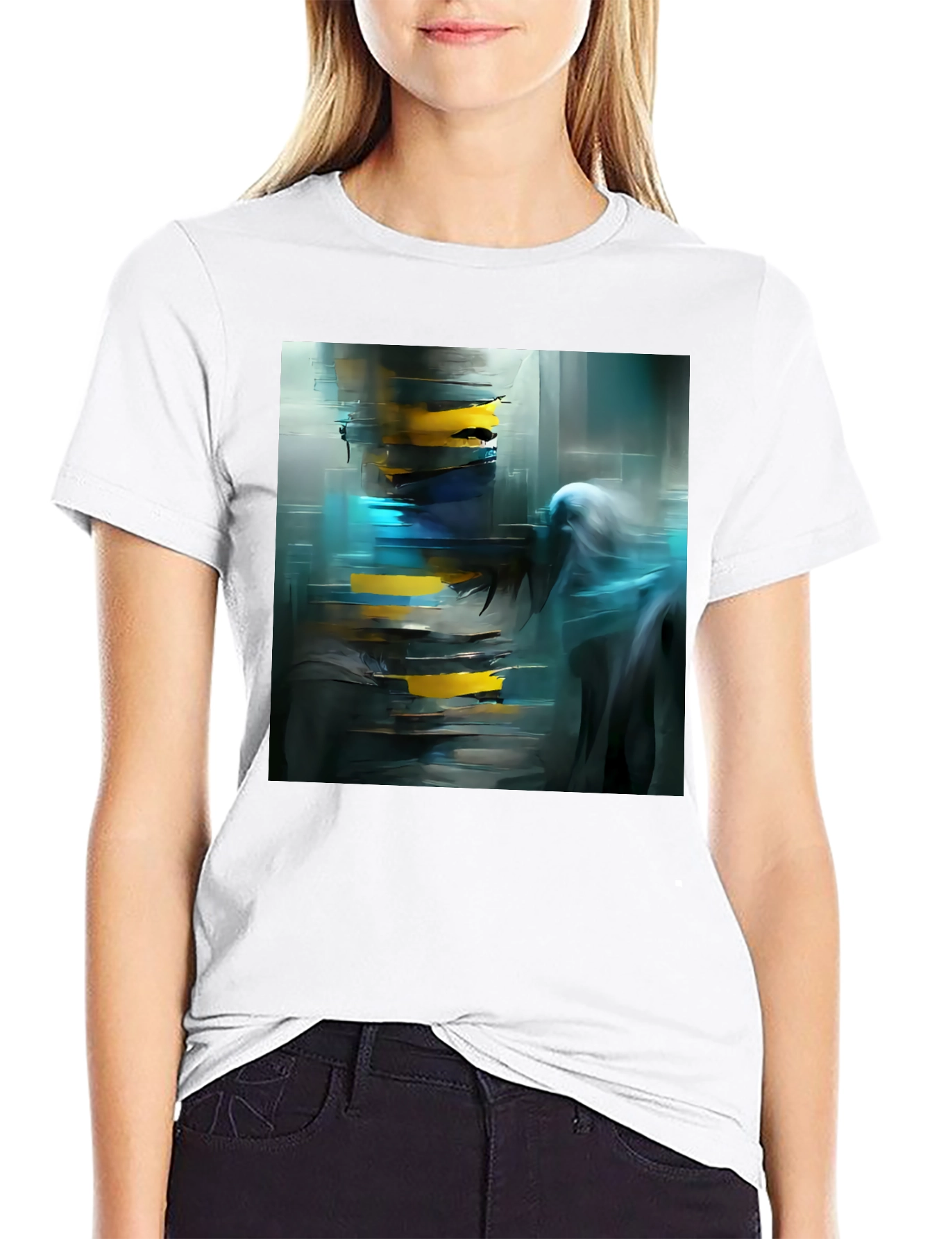 Camiseta Negra Abstracta Urbana