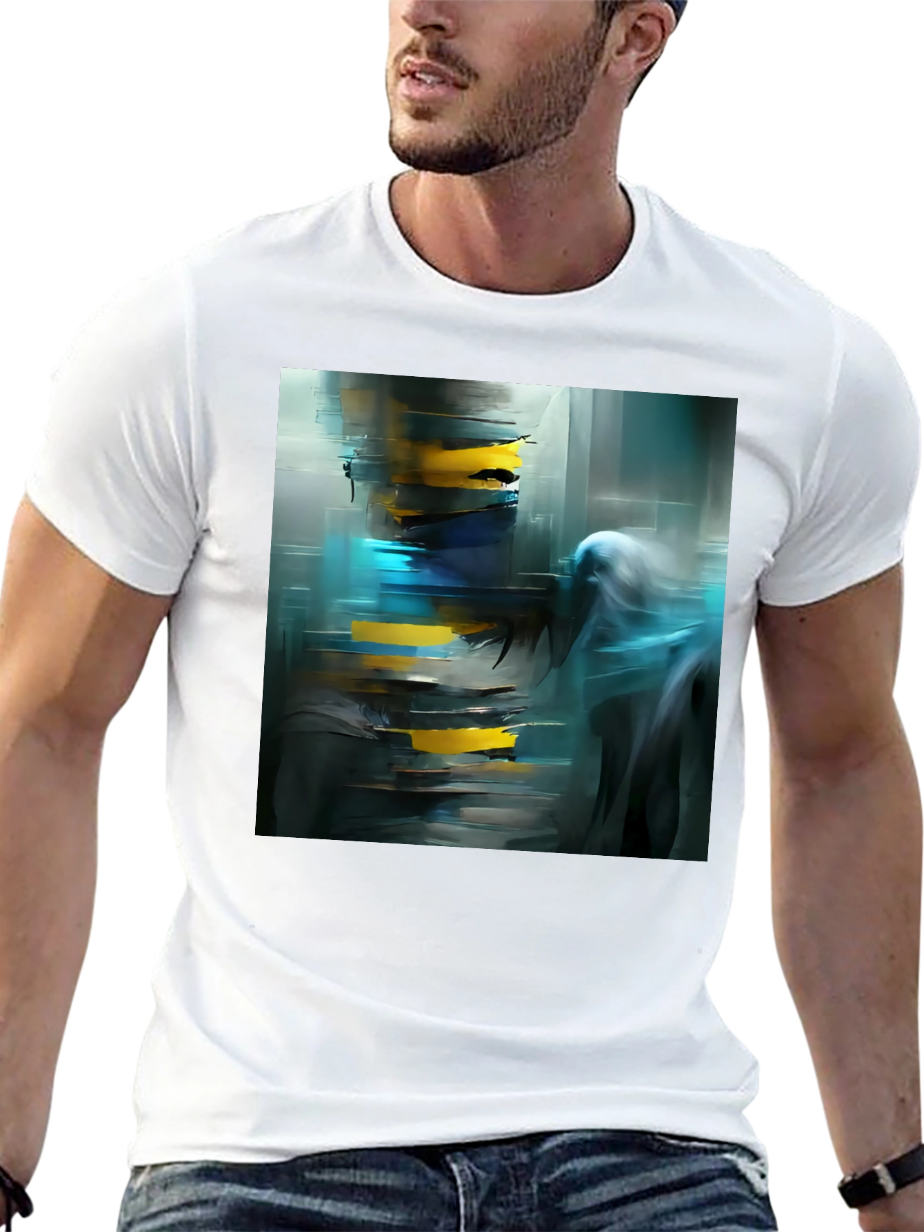 Camiseta Negra Abstracta Urbana