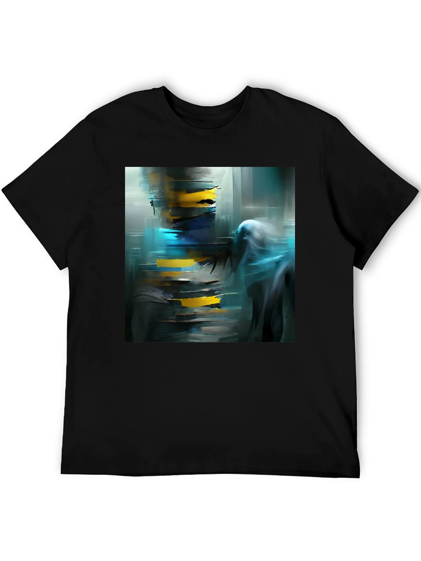 Camiseta Negra Abstracta Urbana