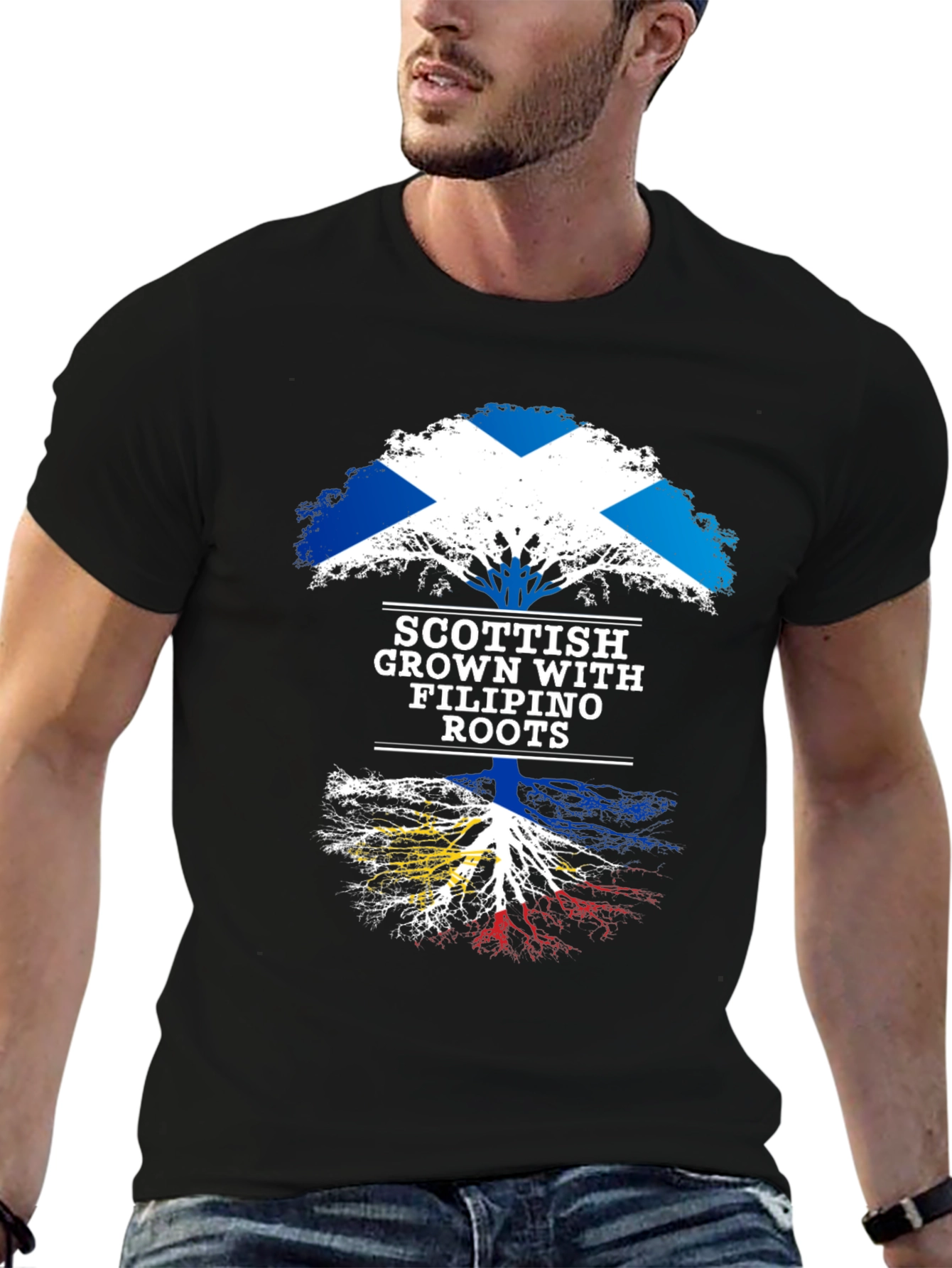 Camiseta Hombre Escocia Raíces Filipinas