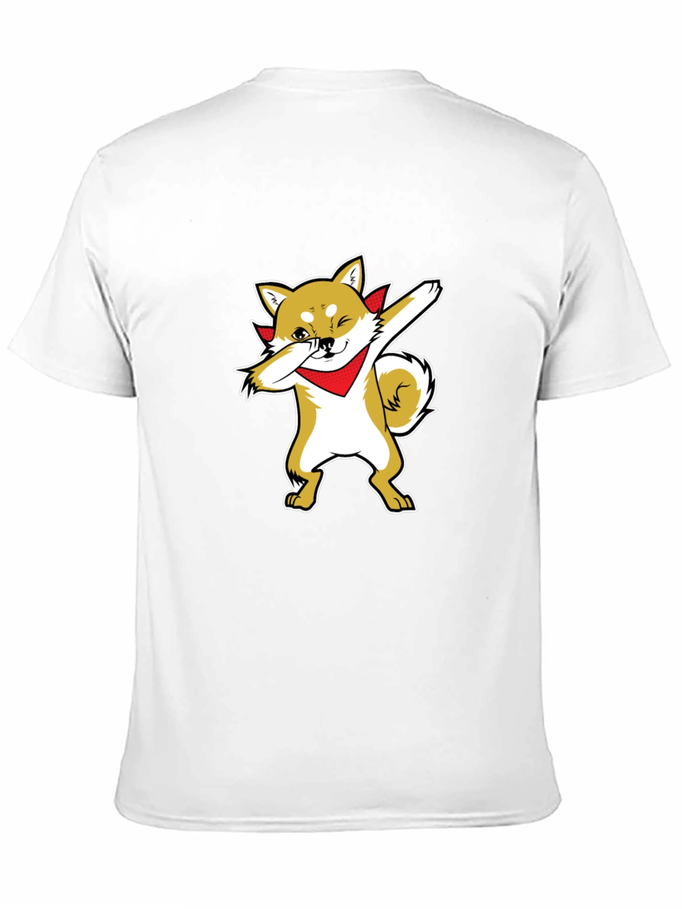 Camiseta Negra Hombre Diseño Shiba Inu Dab