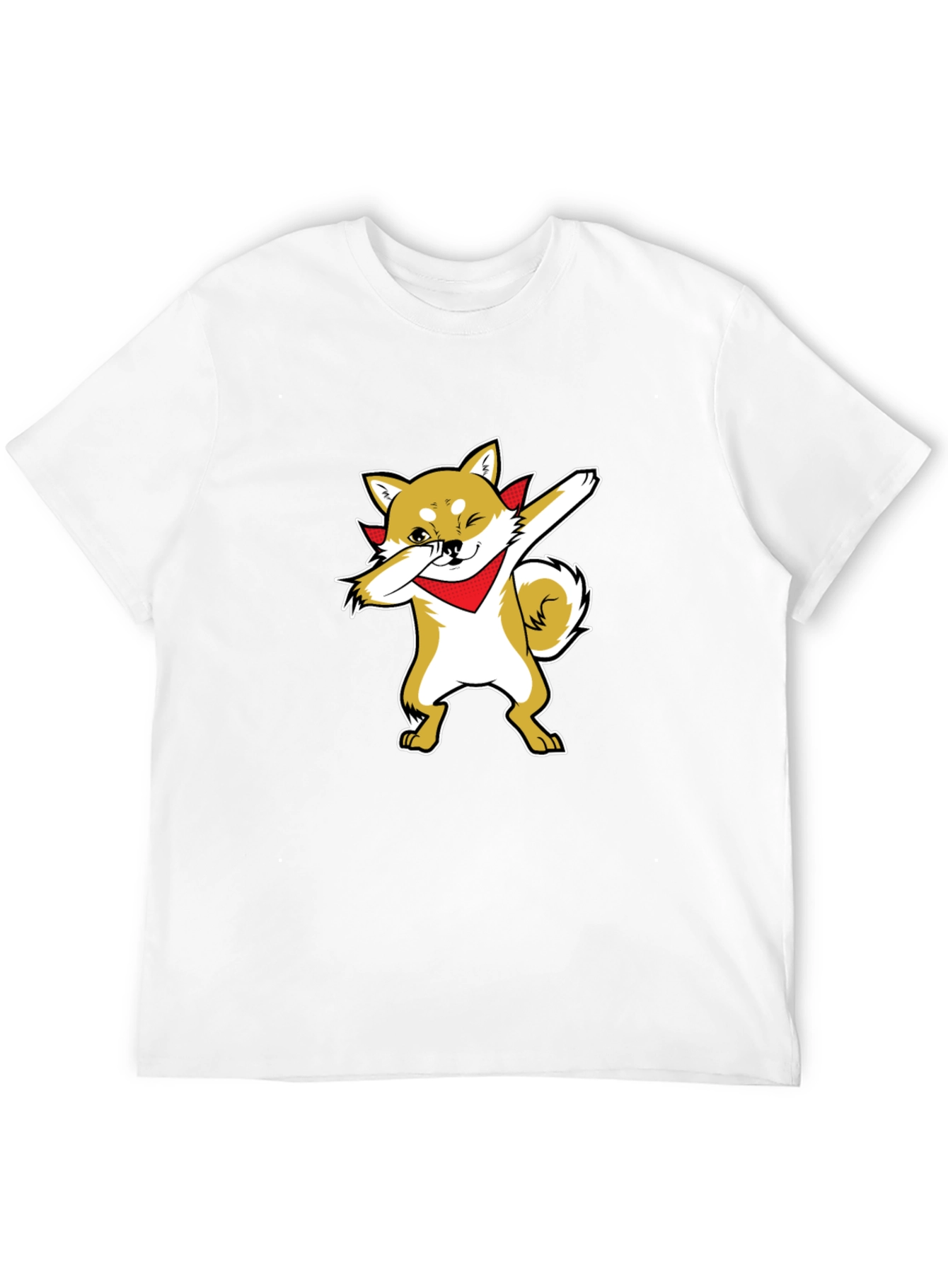 Camiseta Negra Hombre Diseño Shiba Inu Dab