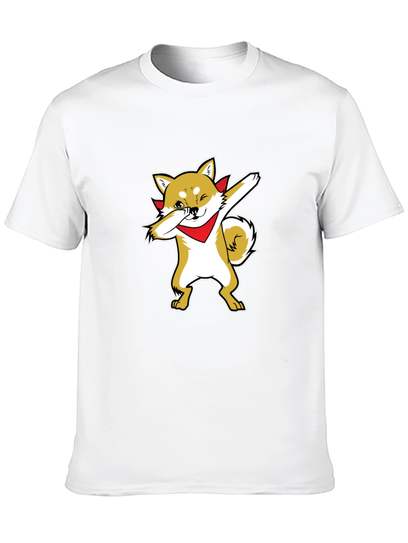 Camiseta Negra Hombre Diseño Shiba Inu Dab