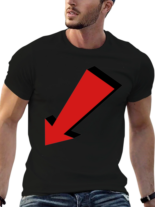 Camiseta Negra con Flecha Roja 3D para Hombre