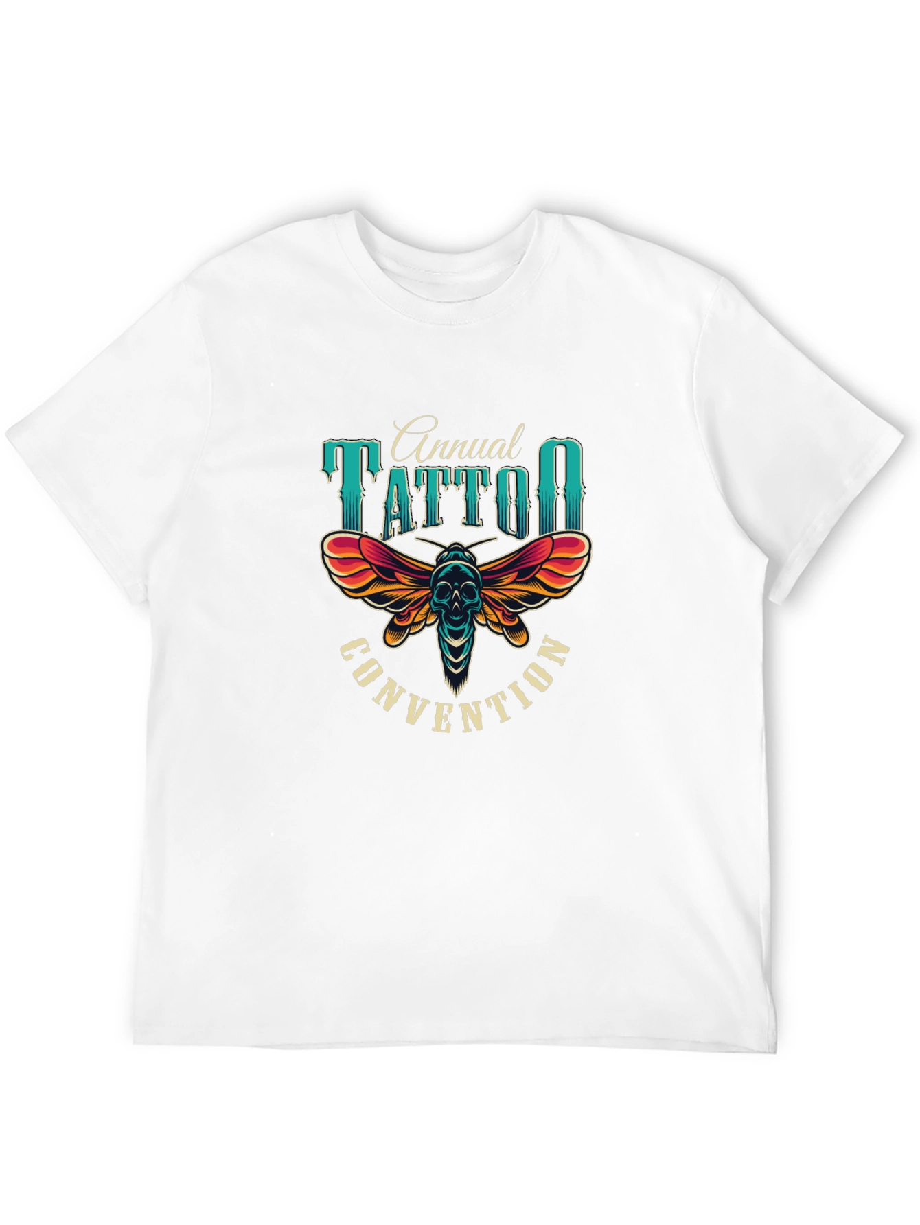 Camiseta Negra Estampada Convención de Tatuajes