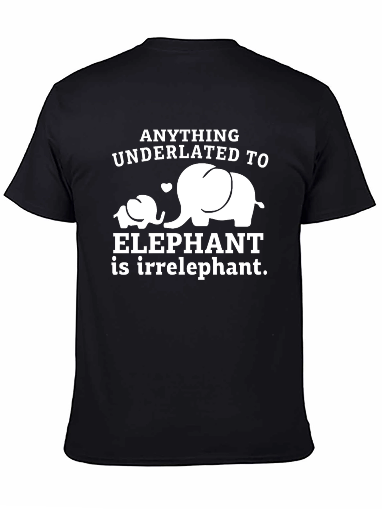 Camiseta Negra Humor Elefantes - Irrelephante