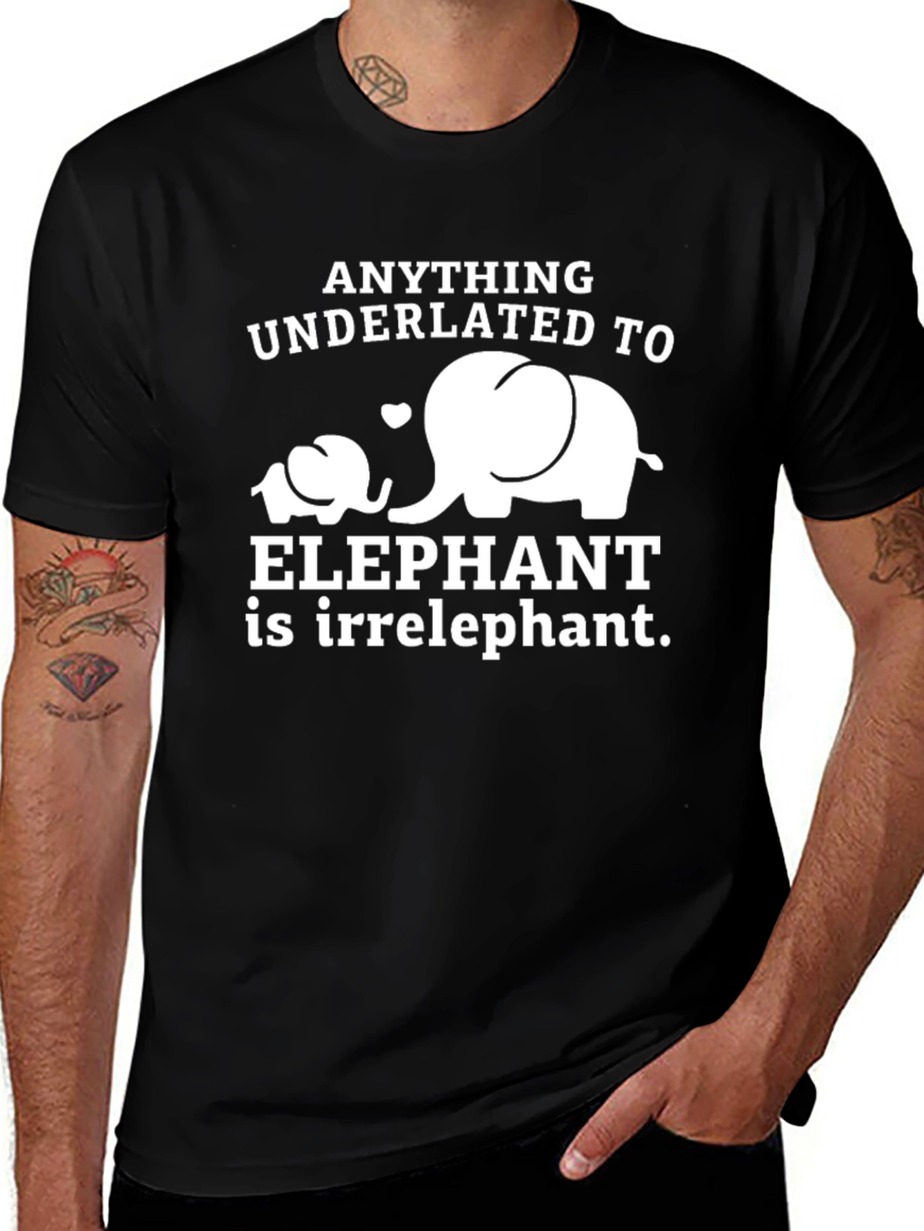 Camiseta Negra Humor Elefantes - Irrelephante