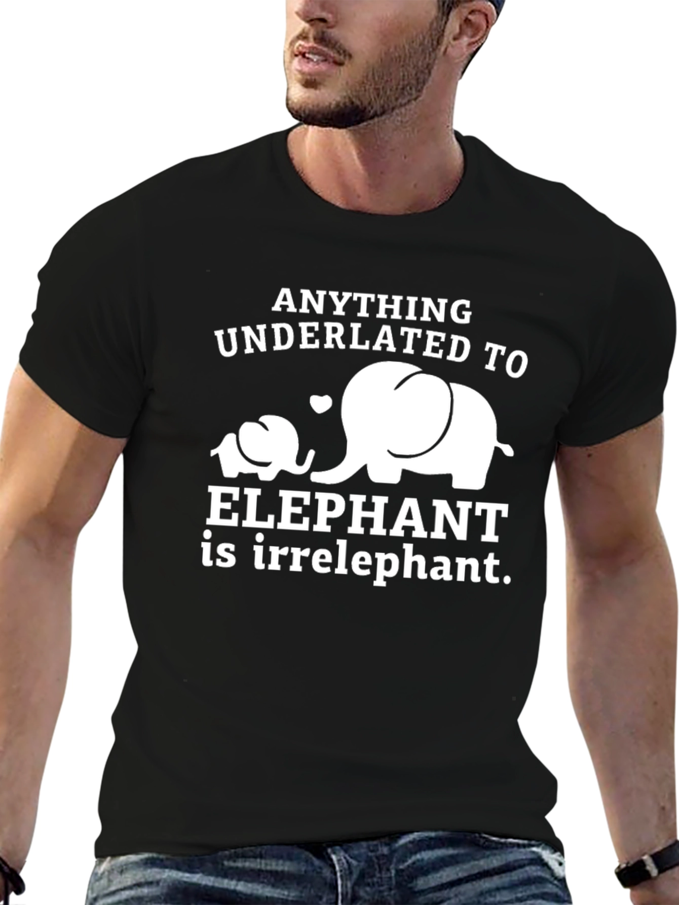 Camiseta Negra Humor Elefantes - Irrelephante