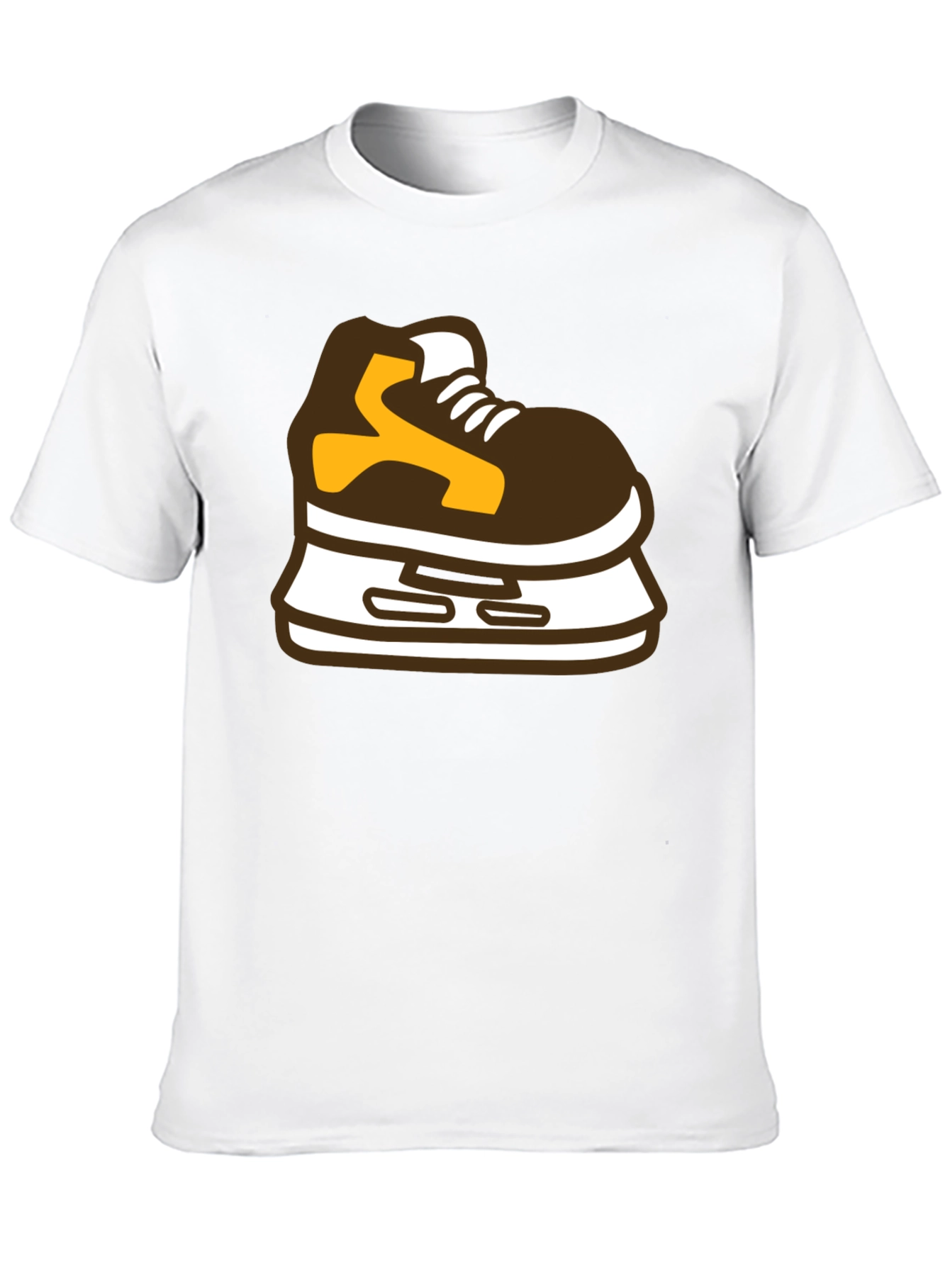 Camiseta Negra con Diseño de Patín de Hielo