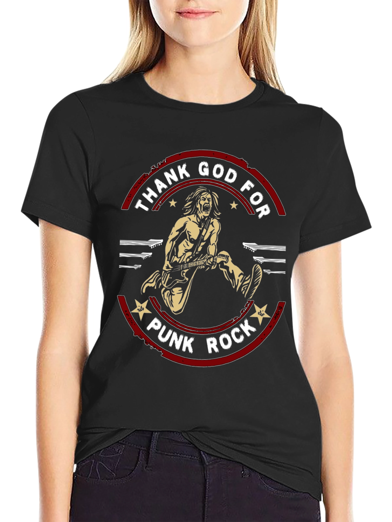 Camiseta Negra Thank God for Punk Rock