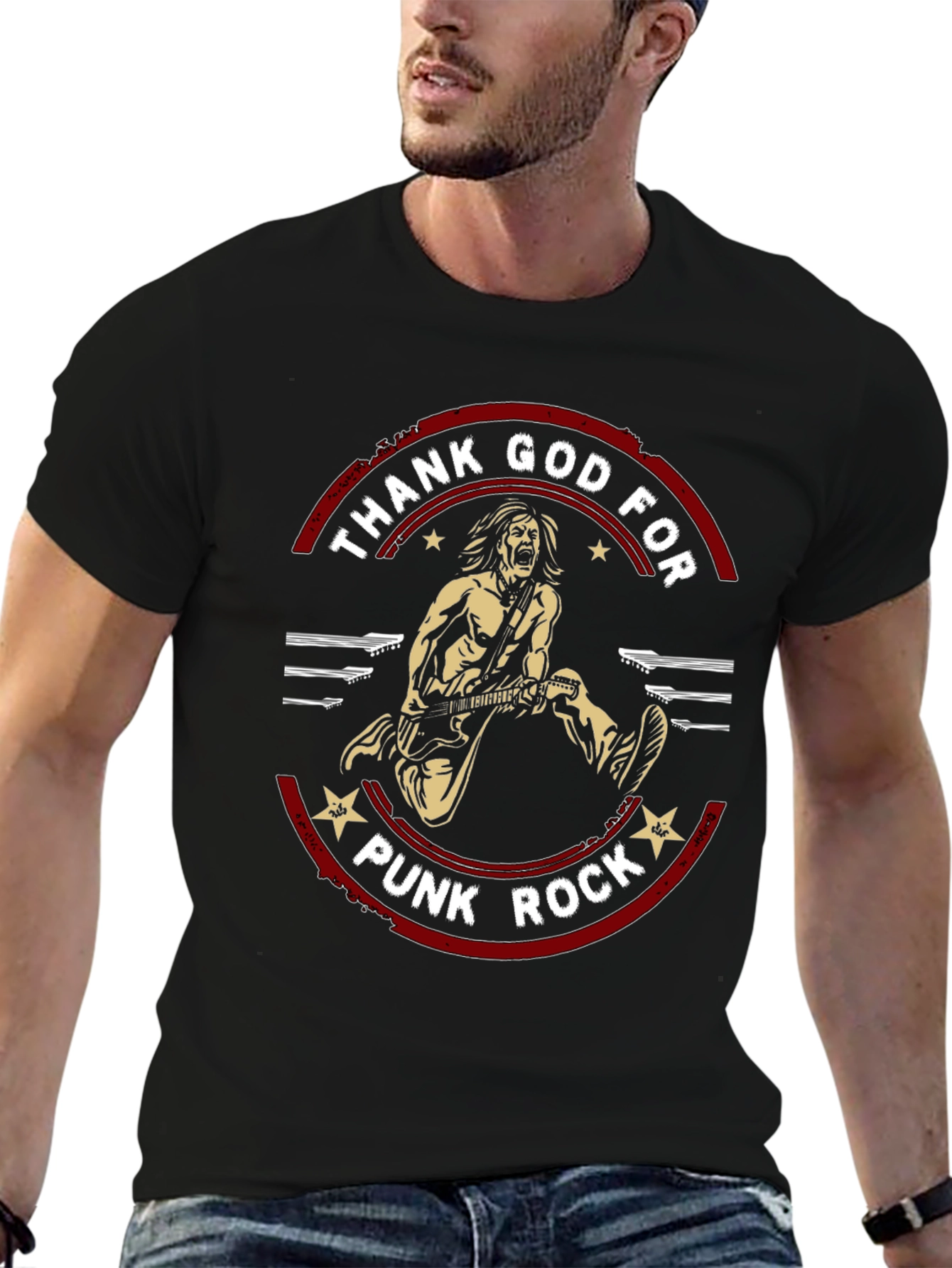 Camiseta Negra Thank God for Punk Rock