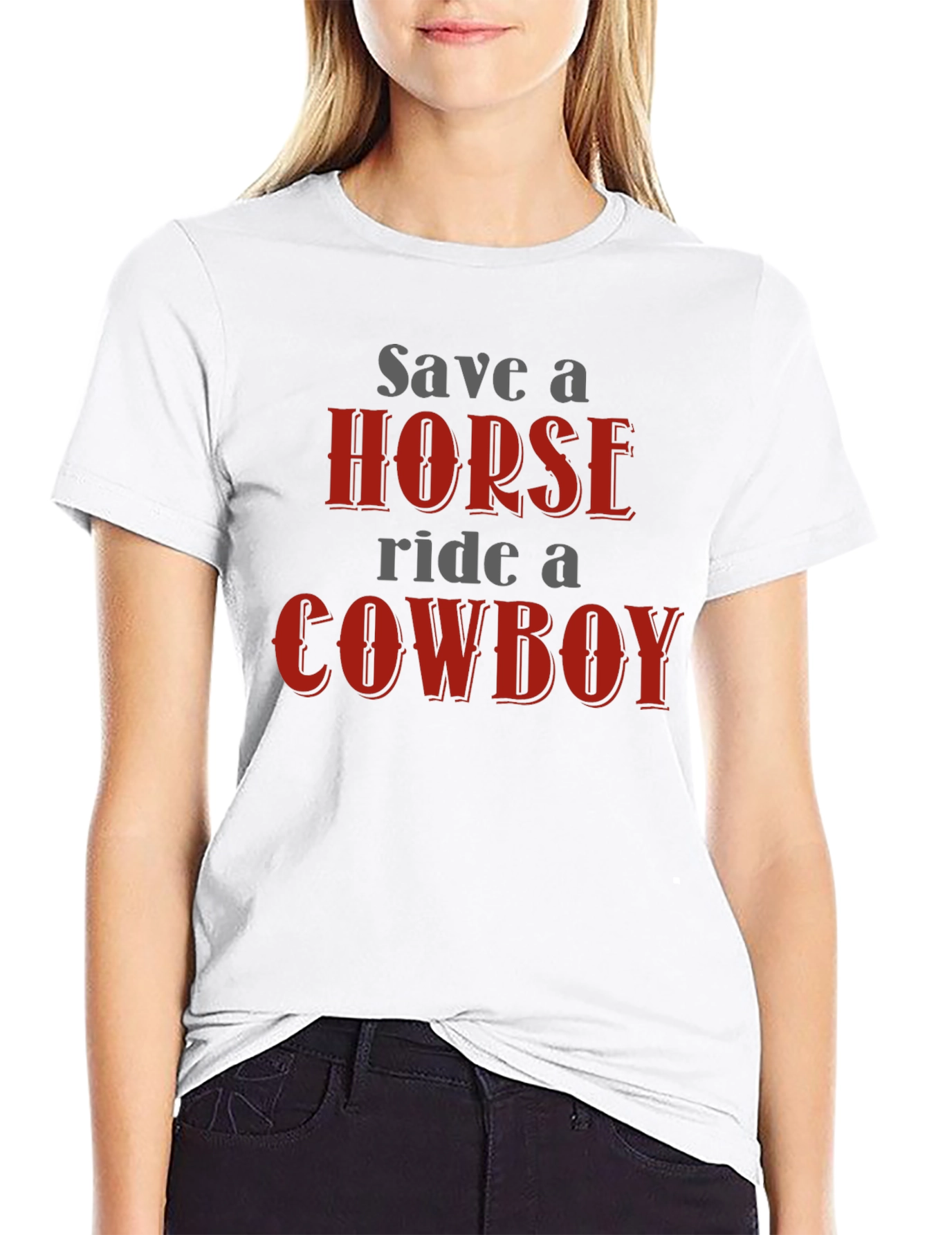 Camiseta Negra: Salva un Caballo Monta un Vaquero