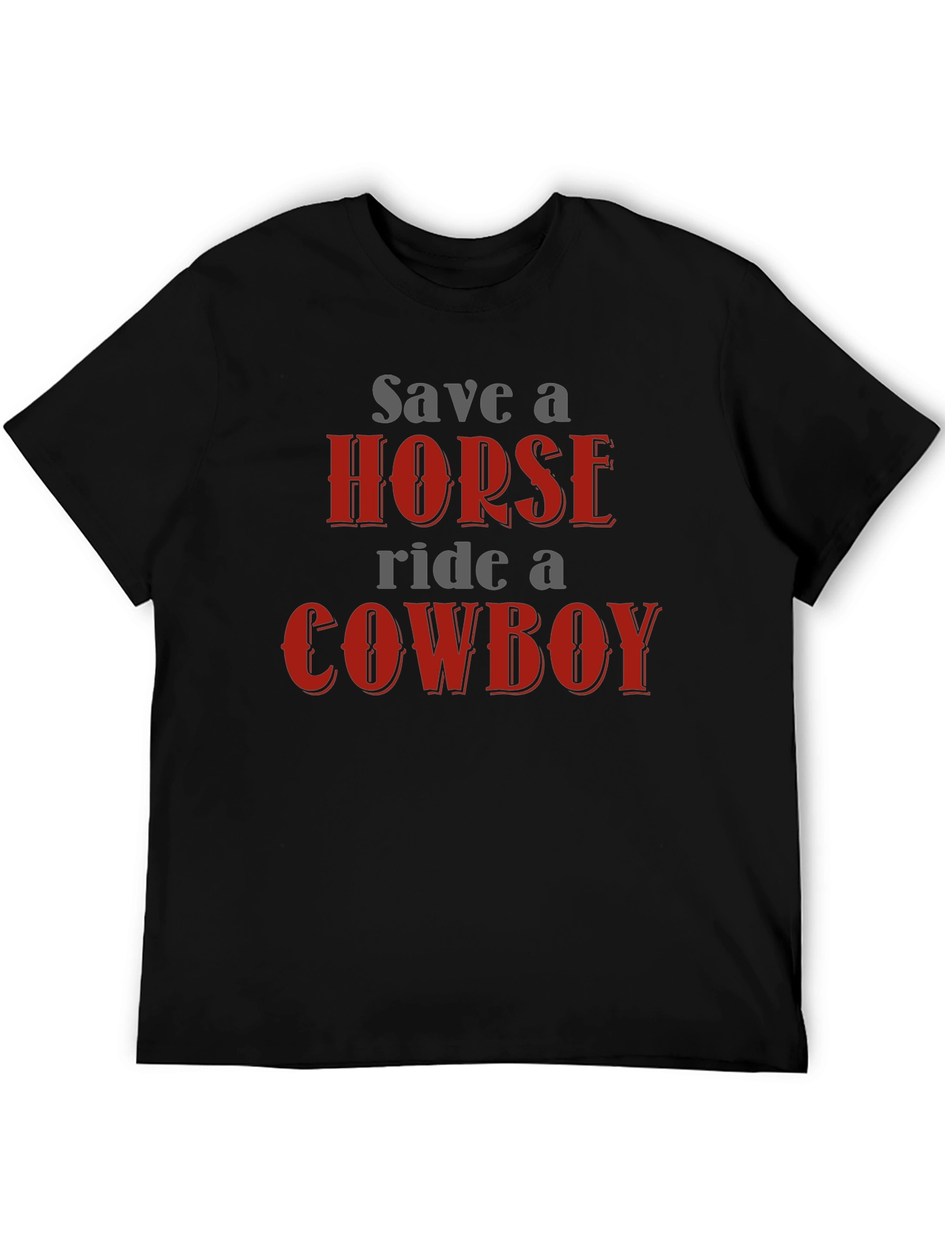 Camiseta Negra: Salva un Caballo Monta un Vaquero