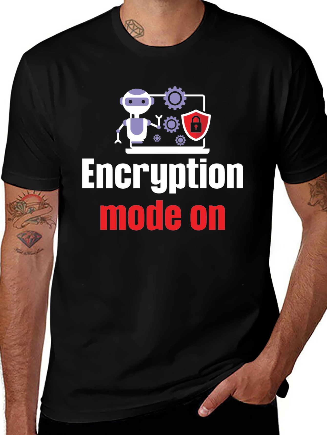 Camiseta Negra: Encripción en Modo Activo