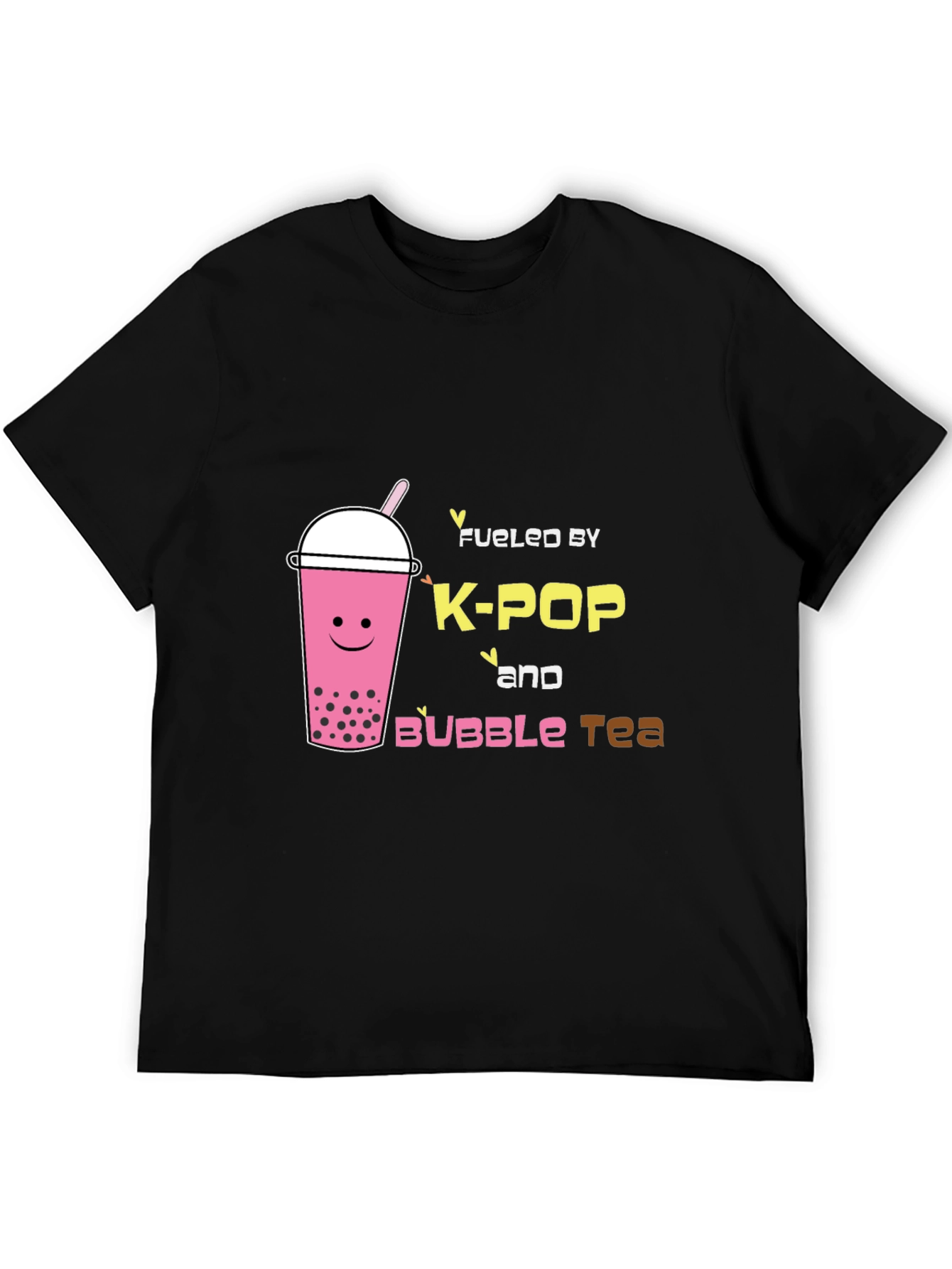 Camiseta Negra K-Pop & Bubble Tea