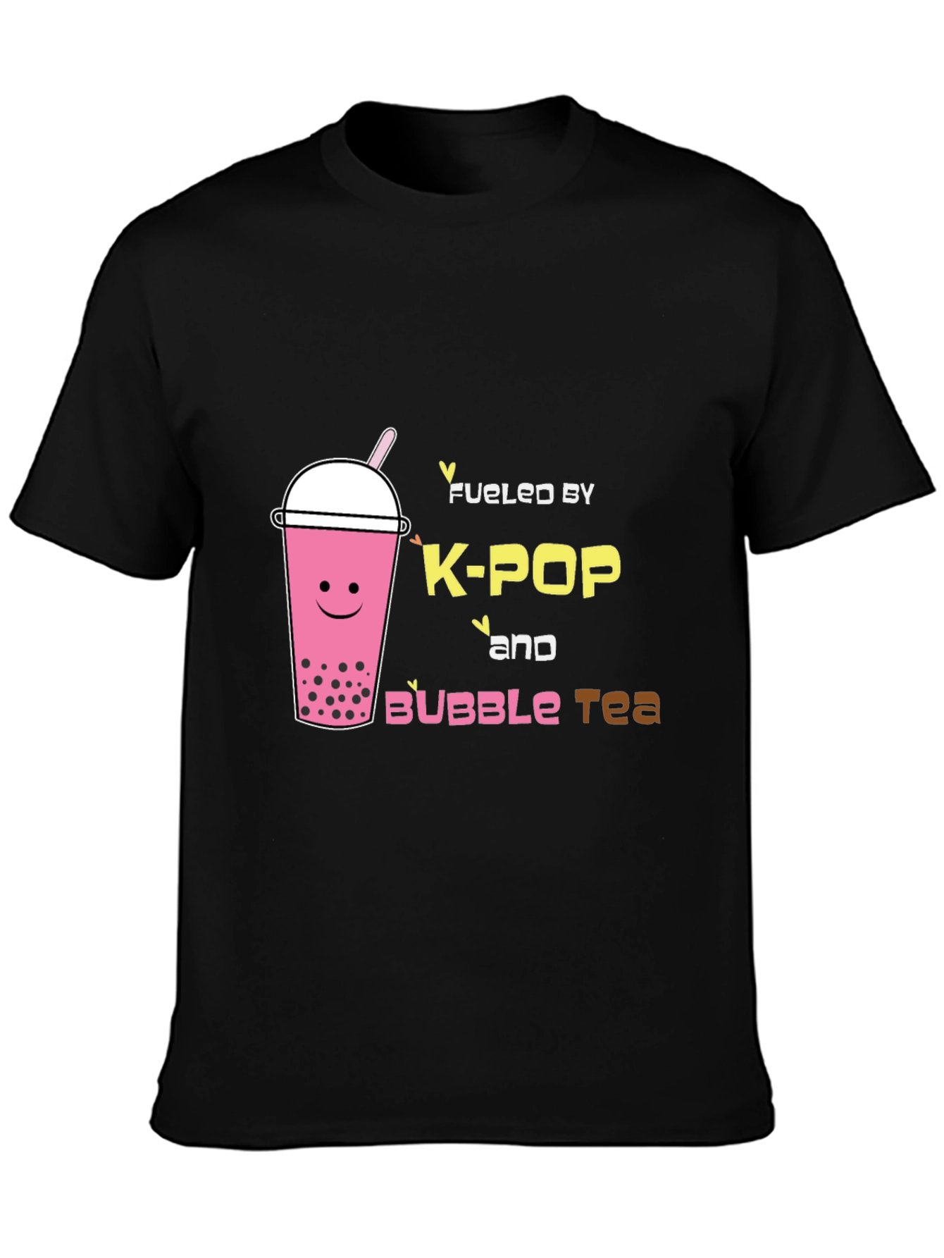 Camiseta Negra K-Pop & Bubble Tea