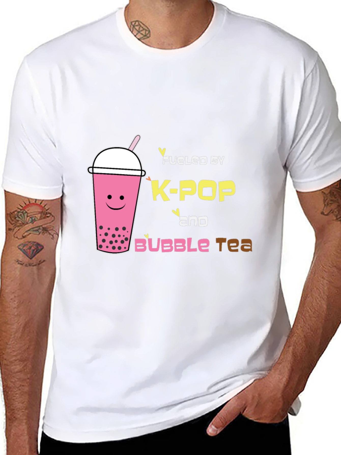 Camiseta Negra K-Pop & Bubble Tea