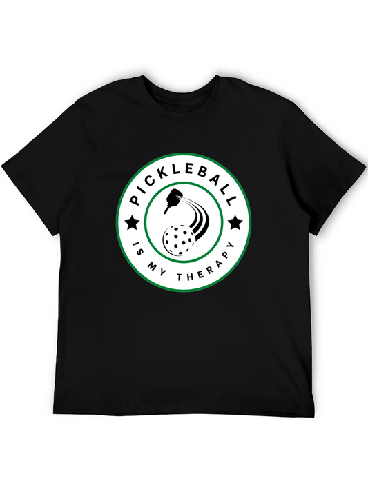 Camiseta Negra Pickleball is My Therapy