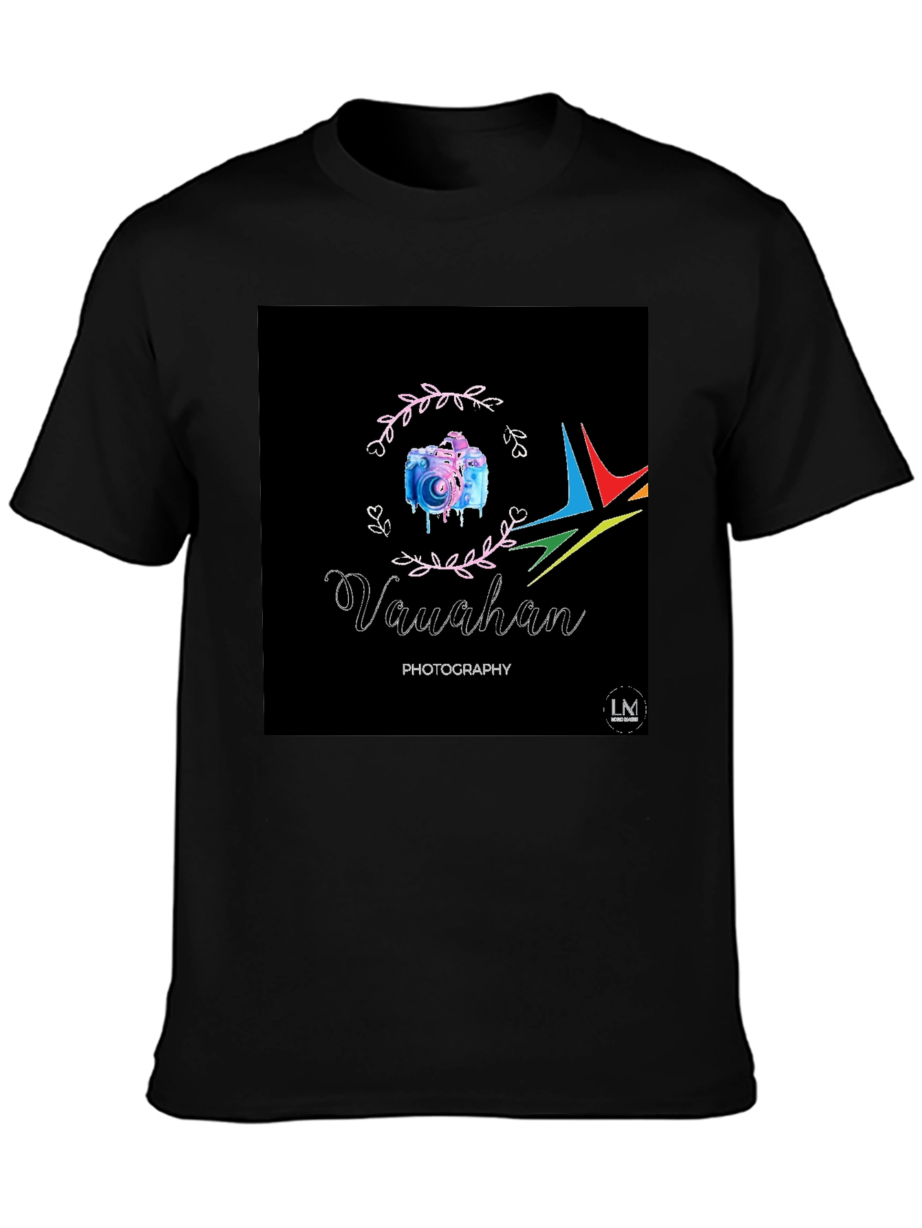 Camiseta Negra Estampada Fotografía Vaughan