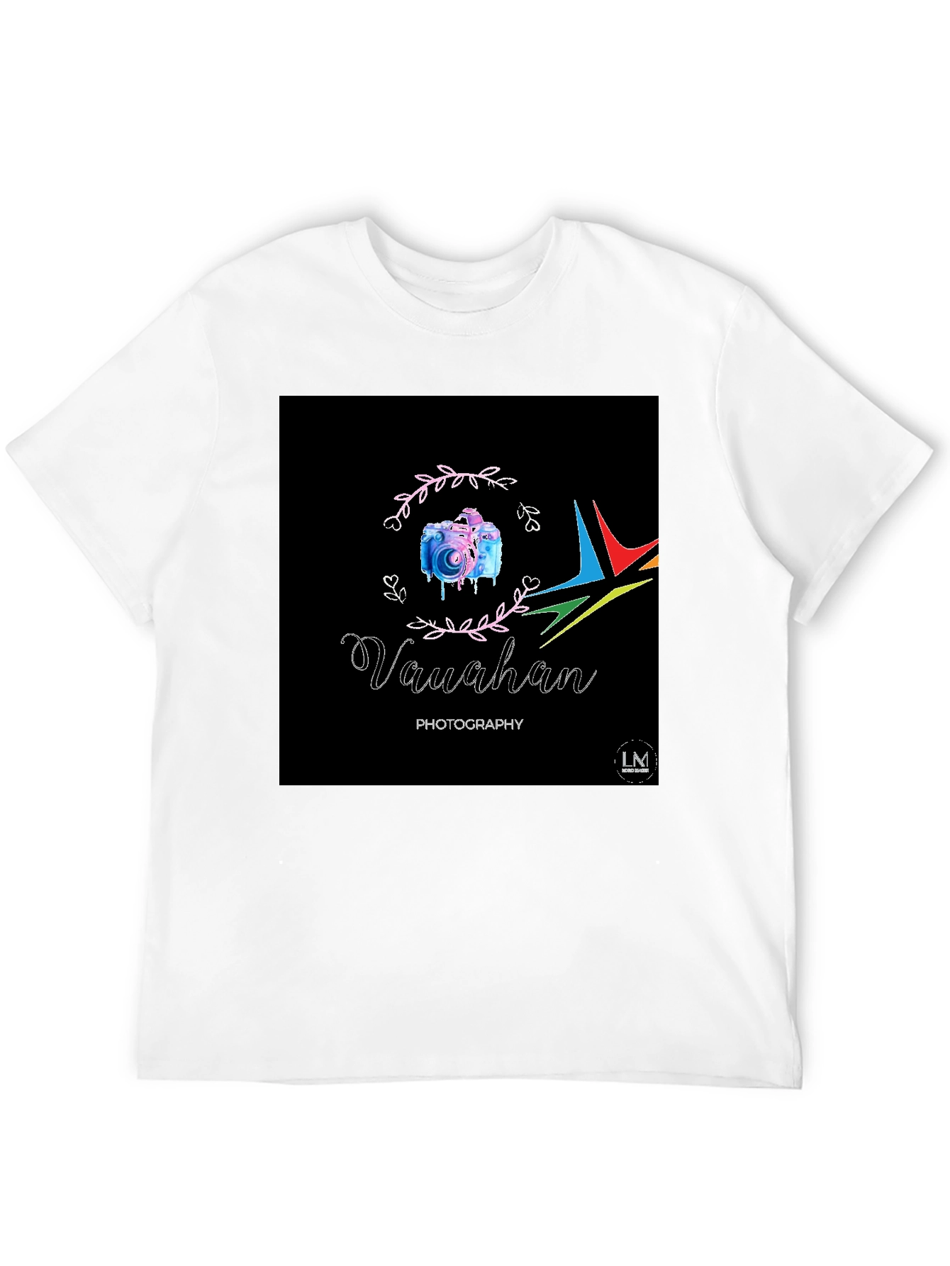 Camiseta Negra Estampada Fotografía Vaughan