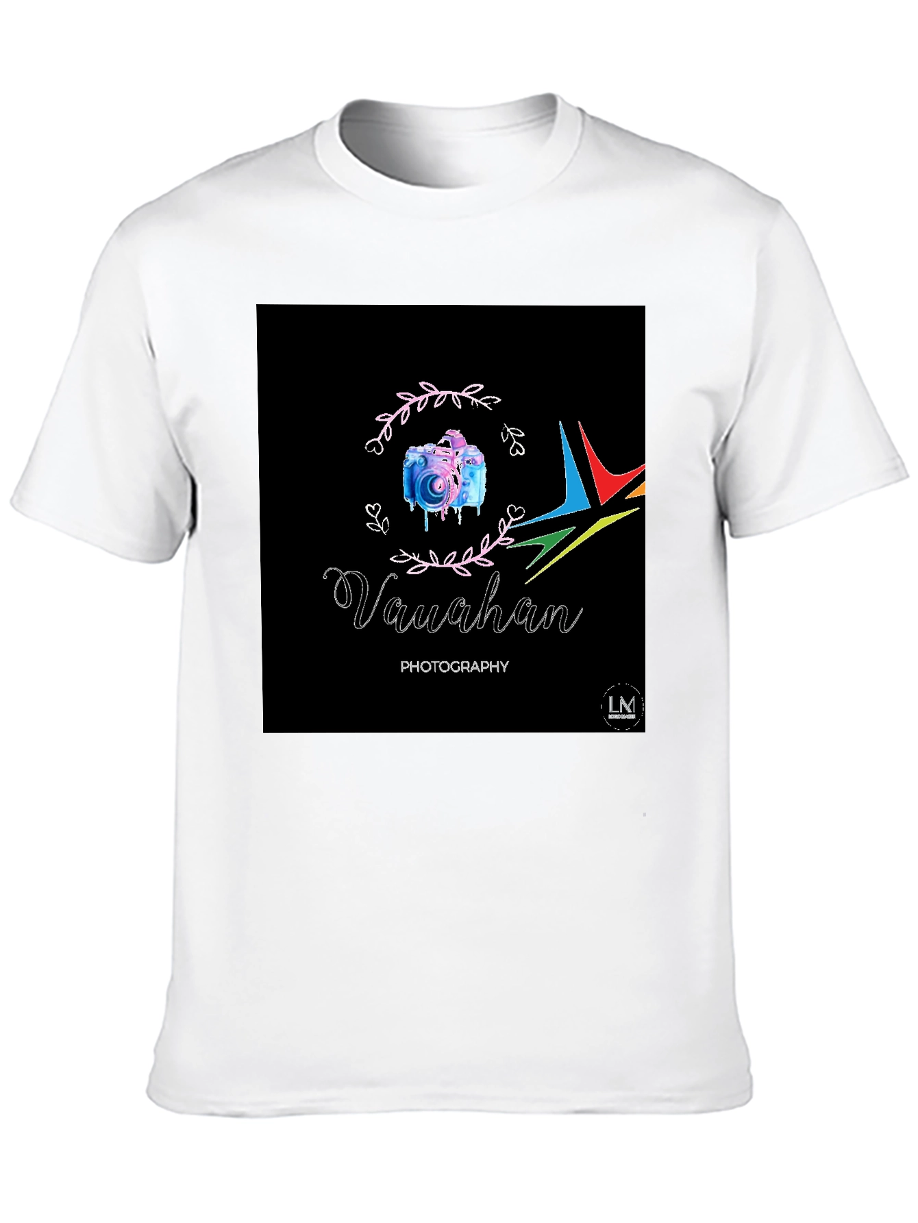 Camiseta Negra Estampada Fotografía Vaughan