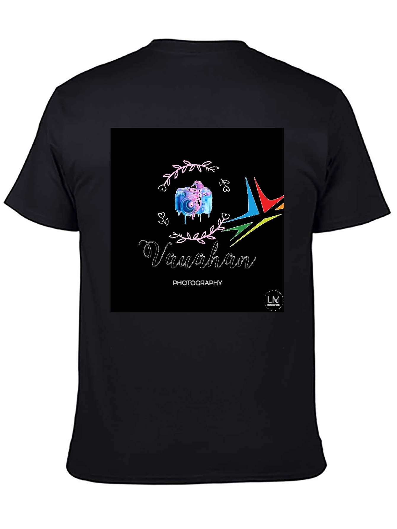 Camiseta Negra Estampada Fotografía Vaughan