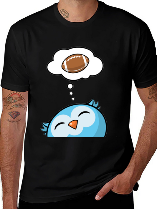 Camiseta Hombre Búho Soñador Fútbol Americano - Algodón Suave