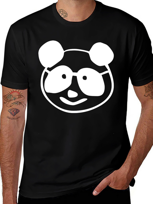 Camiseta Negra con Diseño de Panda Nerd