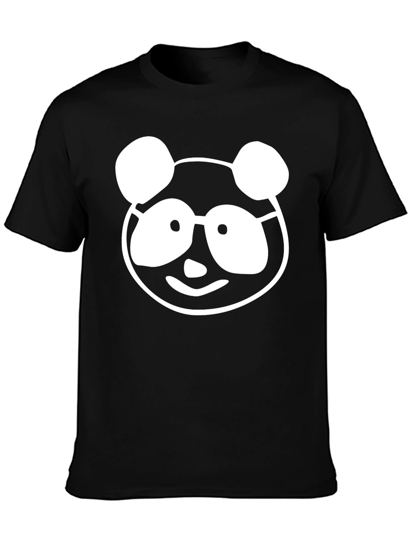 Camiseta Negra con Diseño de Panda Nerd
