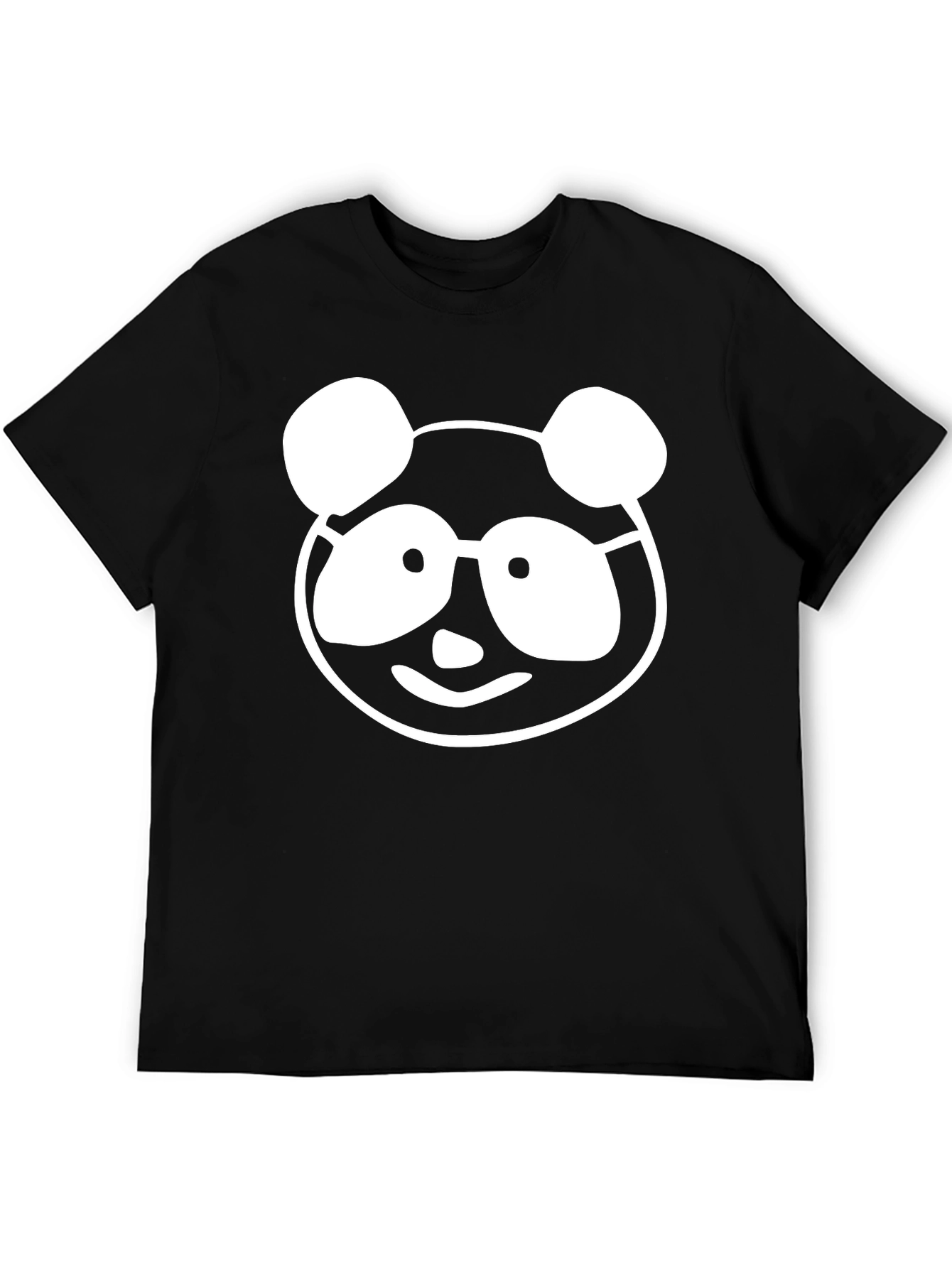 Camiseta Negra con Diseño de Panda Nerd