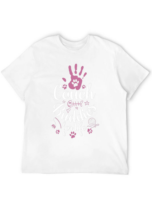 Camiseta Negra Couch Buddies for life para Amantes de Gatos