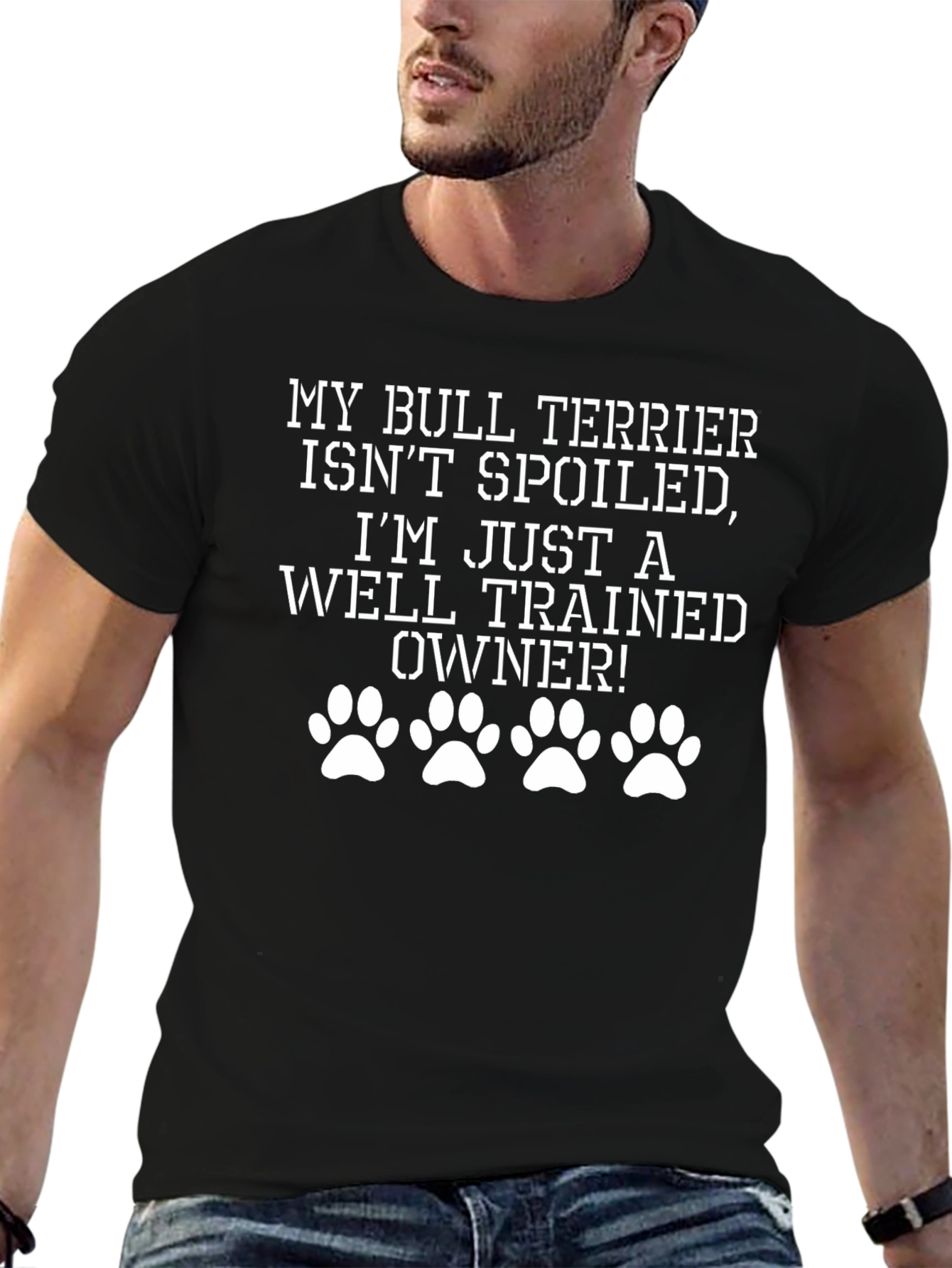 Camiseta Negra Mi Bull Terrier No Está Malcriado