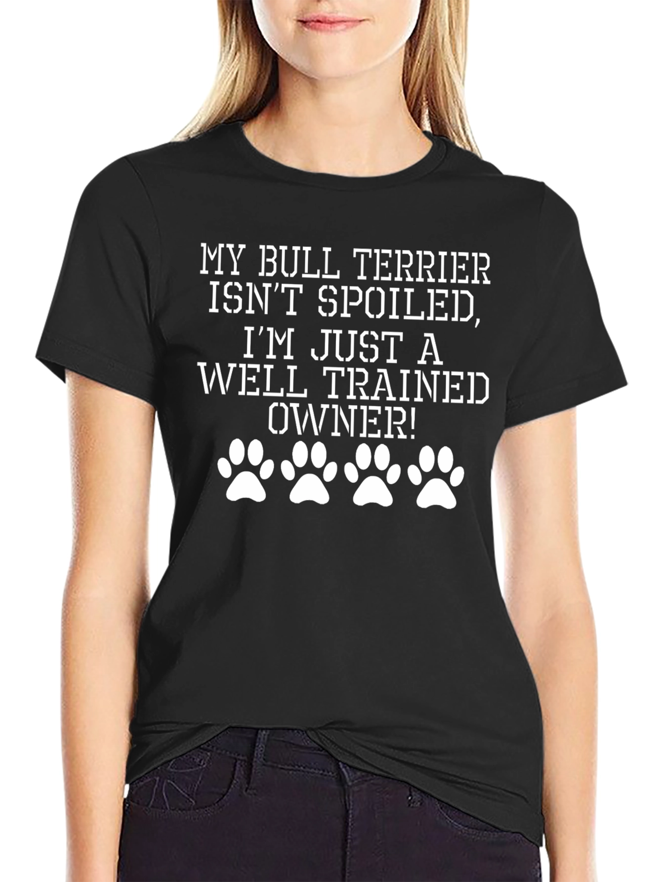 Camiseta Negra Mi Bull Terrier No Está Malcriado
