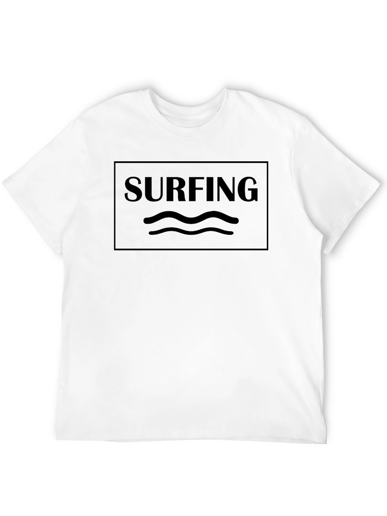 Camiseta Negra Estampado Surfing Ondas