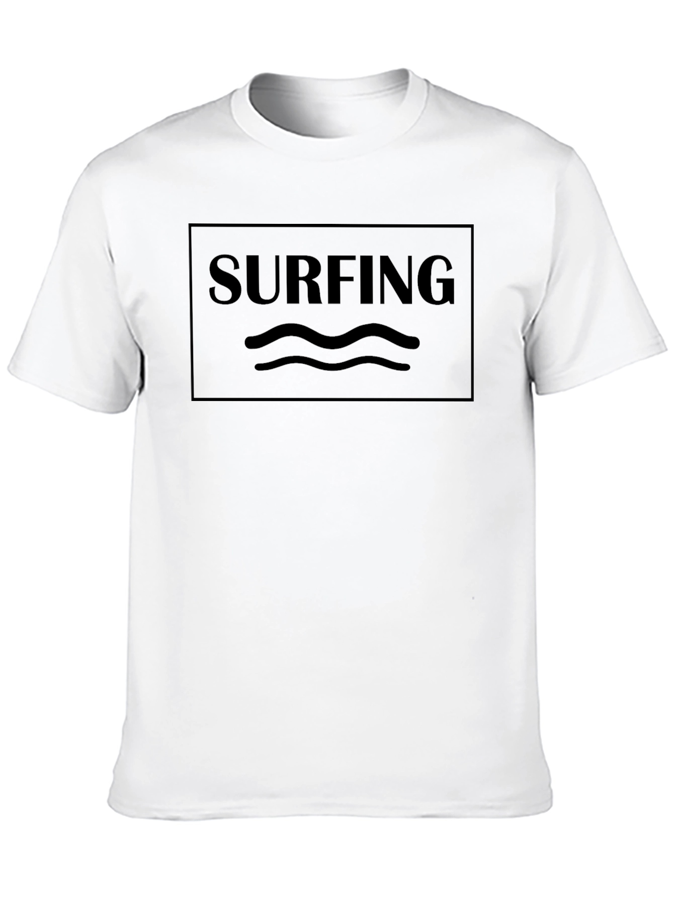Camiseta Negra Estampado Surfing Ondas