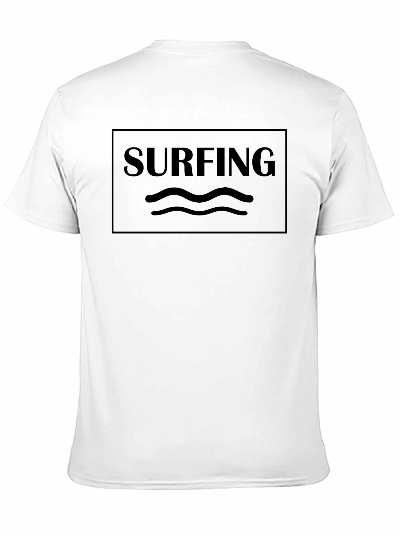 Camiseta Negra Estampado Surfing Ondas