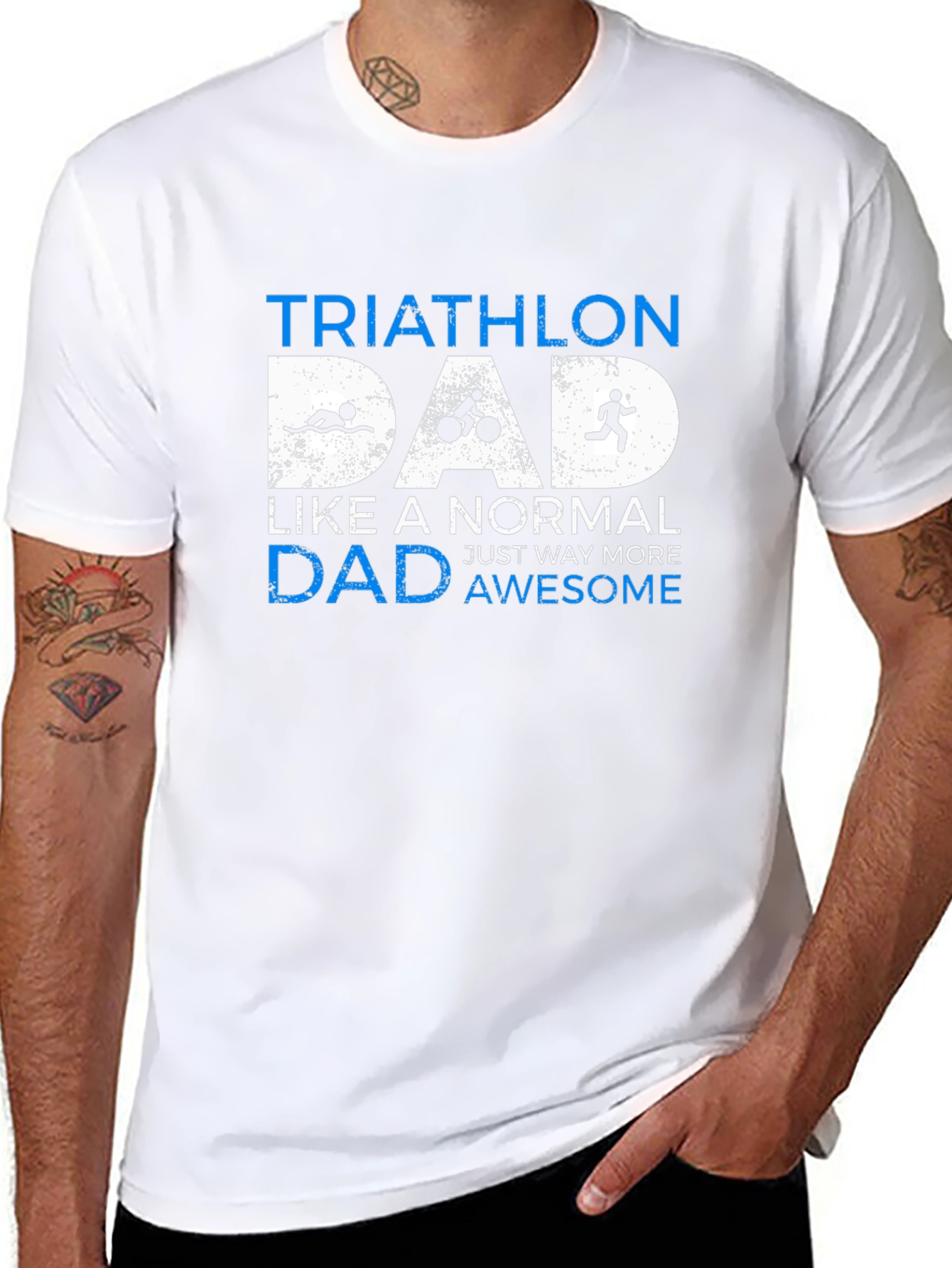 Camiseta Hombre Triatlón Papá - Negra