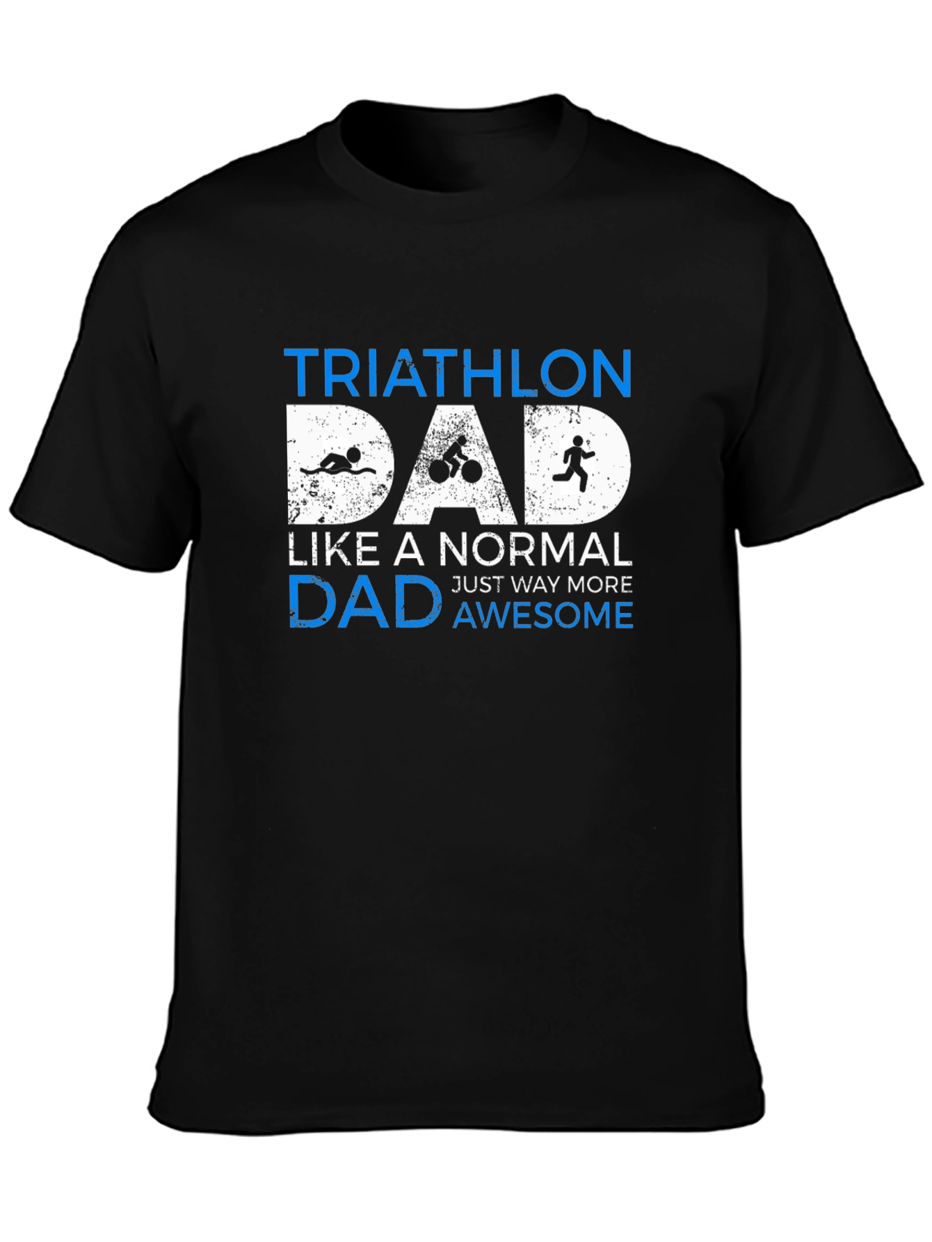 Camiseta Hombre Triatlón Papá - Negra