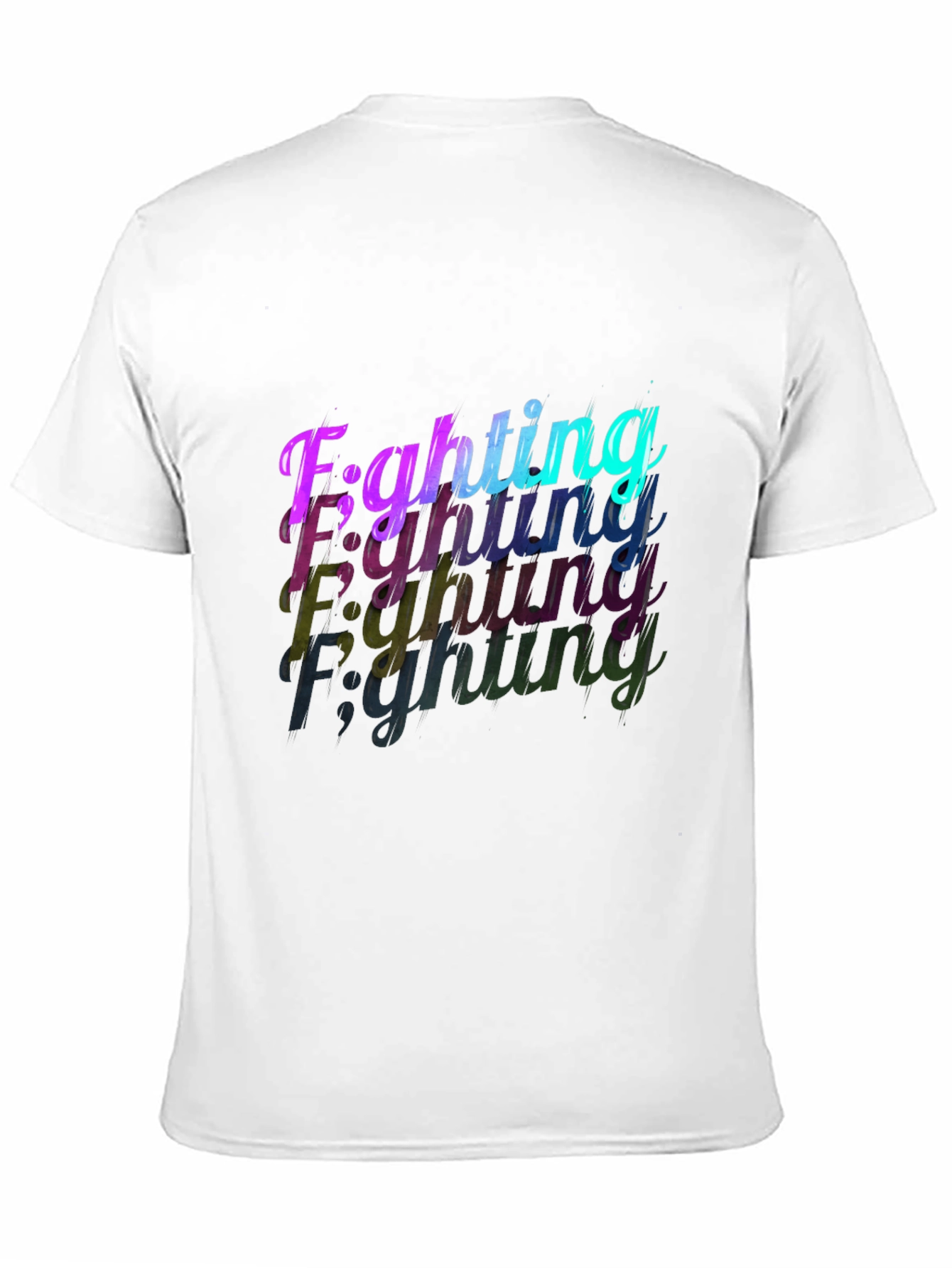 Camiseta Negra con Diseño Fighting en Degradado