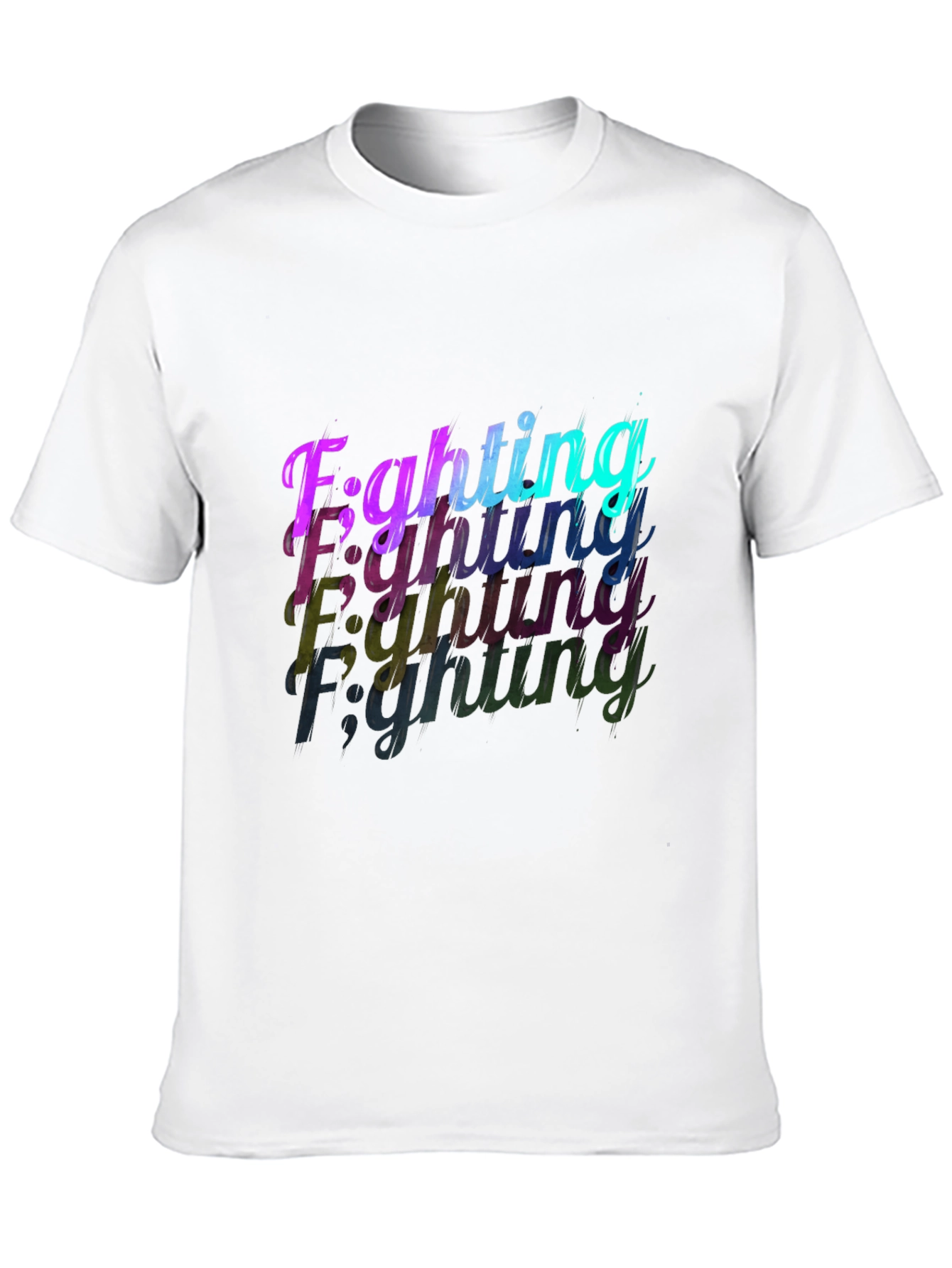 Camiseta Negra con Diseño Fighting en Degradado