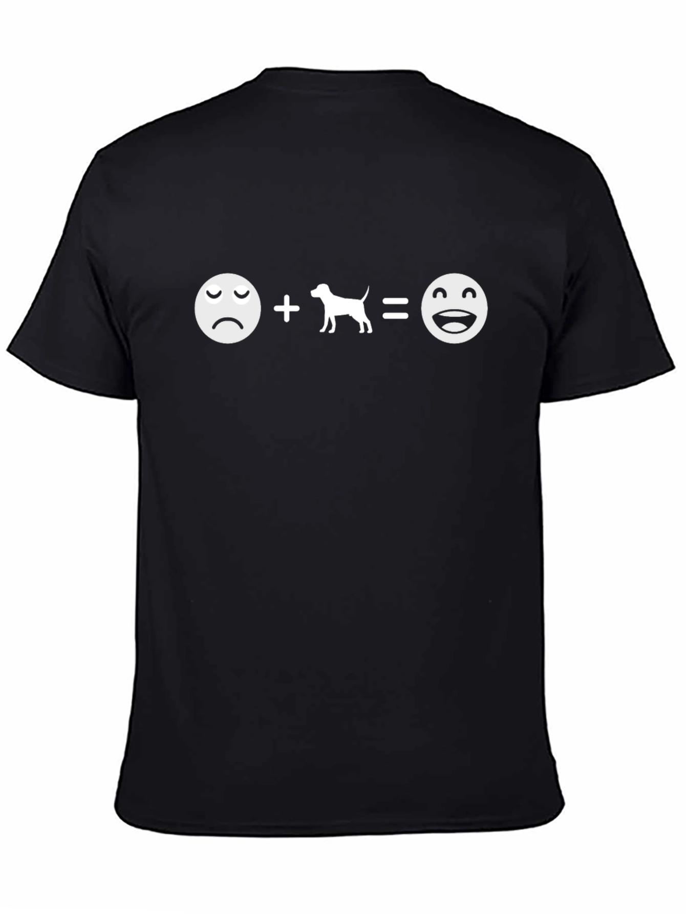 Camiseta Hombre: Tristeza + Perro = Felicidad