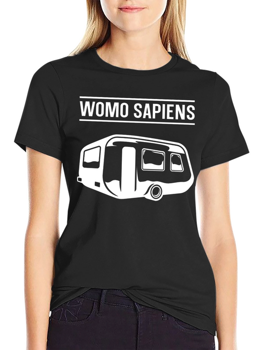 Camiseta Negra Womo Sapiens para Aventureros