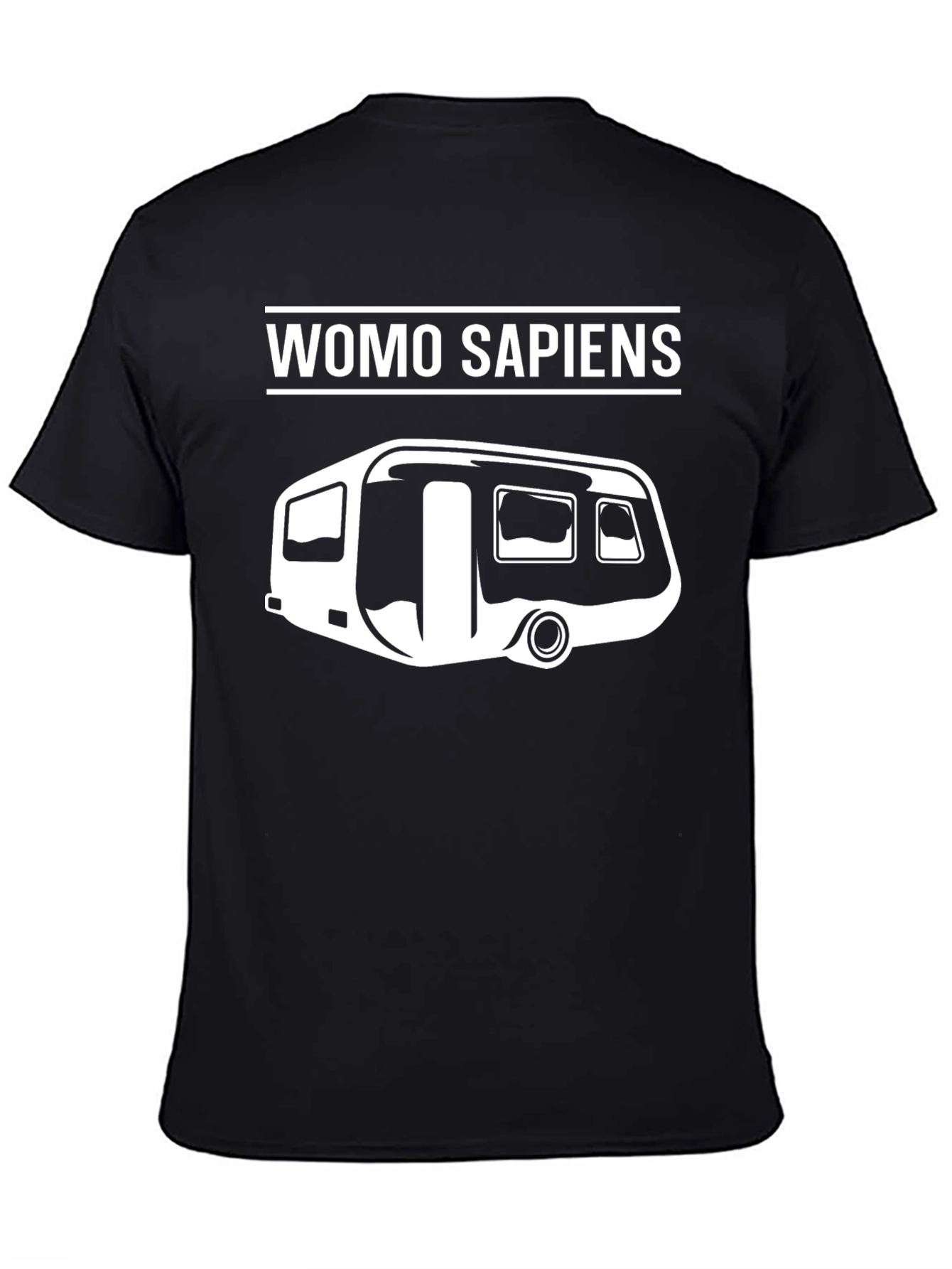 Camiseta Negra Womo Sapiens para Aventureros