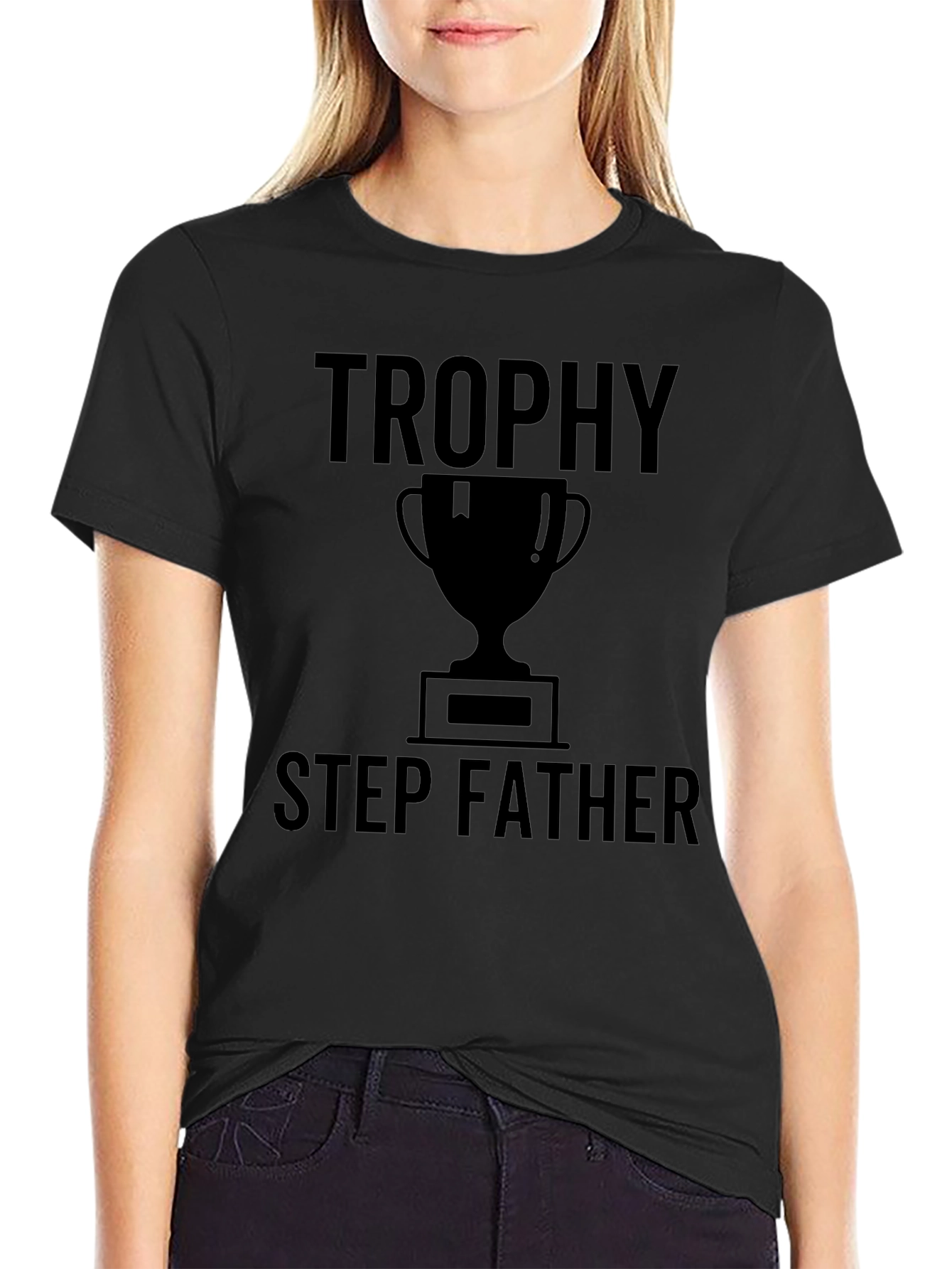 Camiseta Negra: Trofeo Padrastro Genial