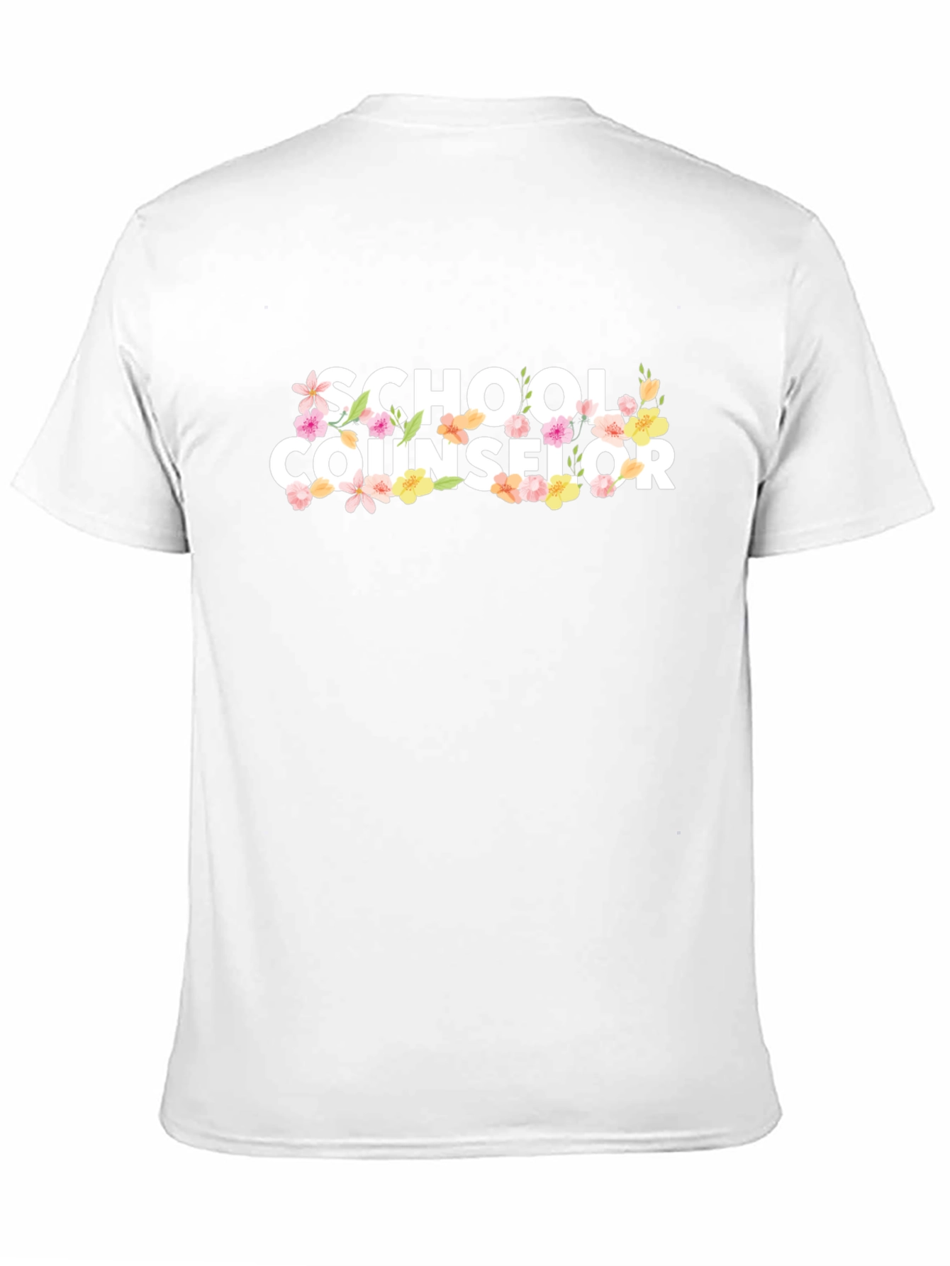 Camiseta Negra School Counselor Floral